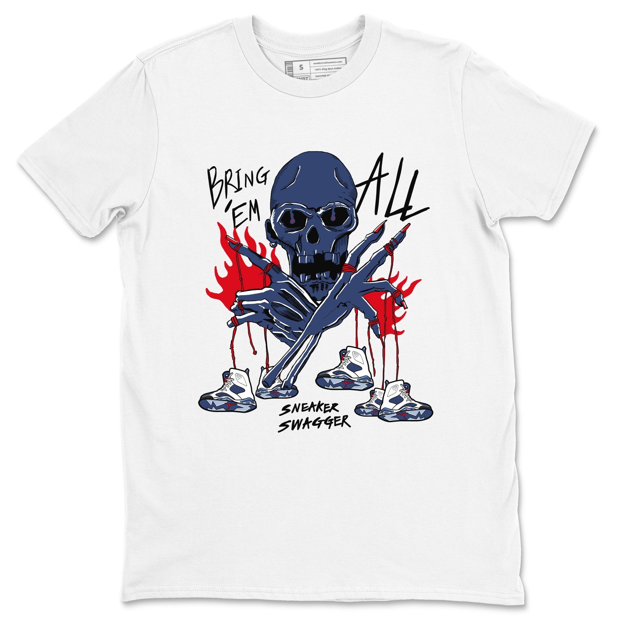 Bring 'Em All snkmatch Tees - Air Jordan 6 White And Midnight Navy