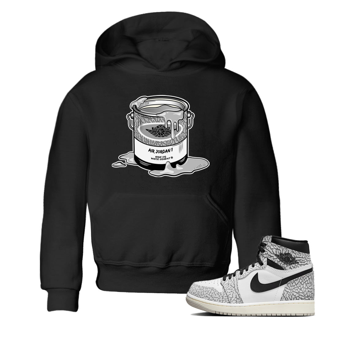 Bucket Kids Tops - Air Jordan 1 White Cement