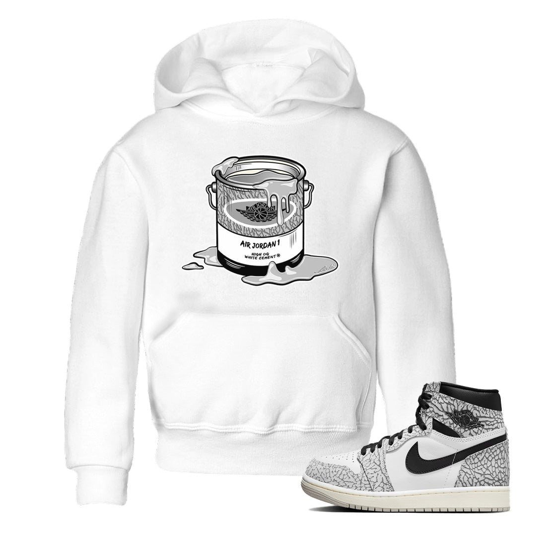Bucket Kids Tops - Air Jordan 1 White Cement