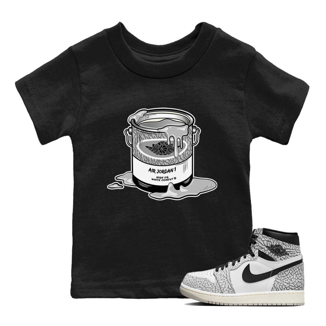Bucket Kids Tops - Air Jordan 1 White Cement
