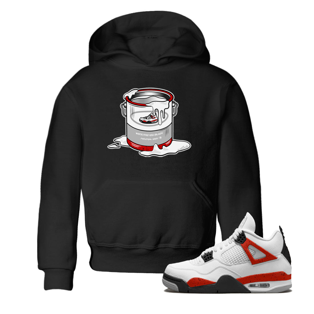 Bucket Kids Tops - Air Jordan 4 Red Cement