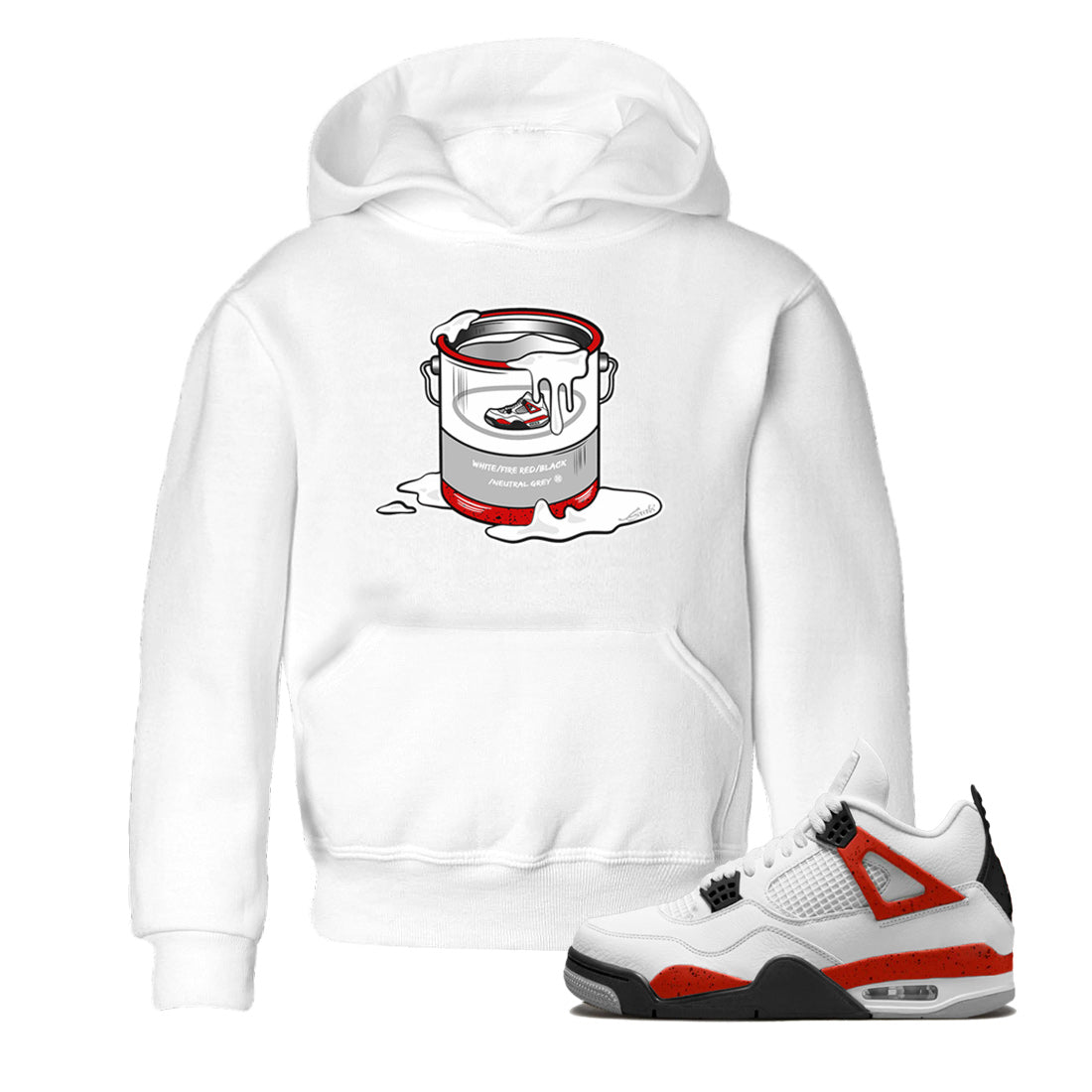 Bucket Kids Tops - Air Jordan 4 Red Cement