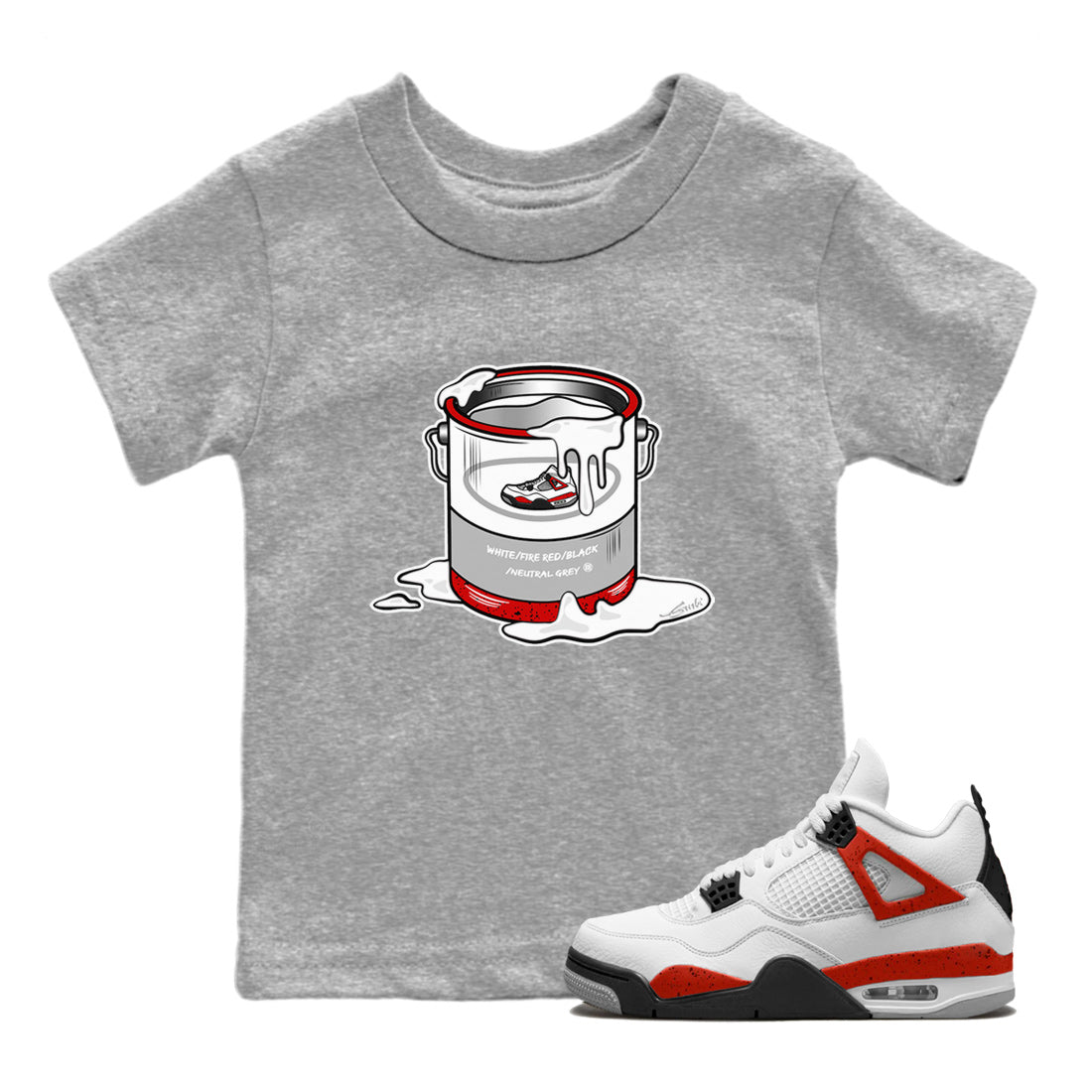 Bucket Kids Tops - Air Jordan 4 Red Cement