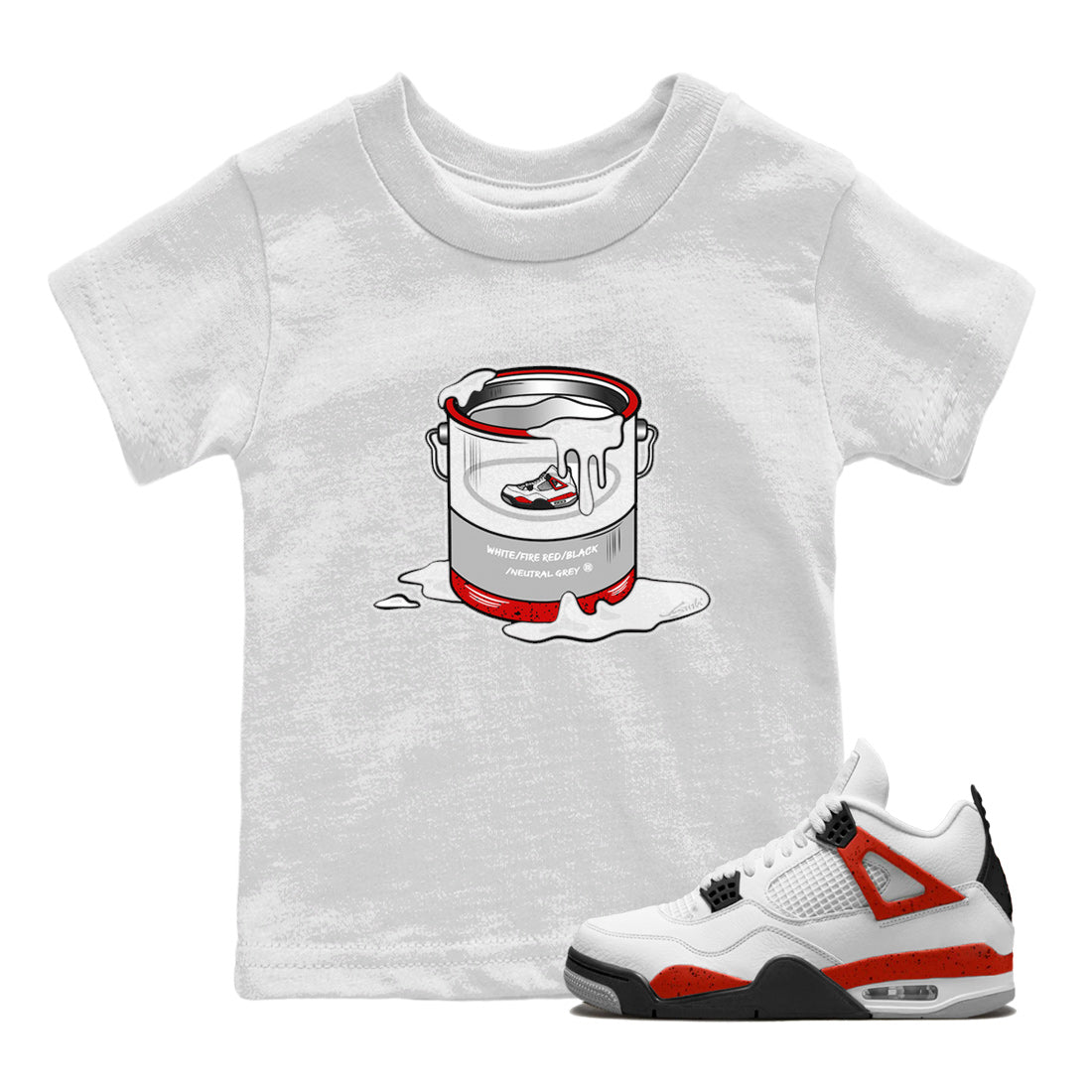 Bucket Kids Tops - Air Jordan 4 Red Cement