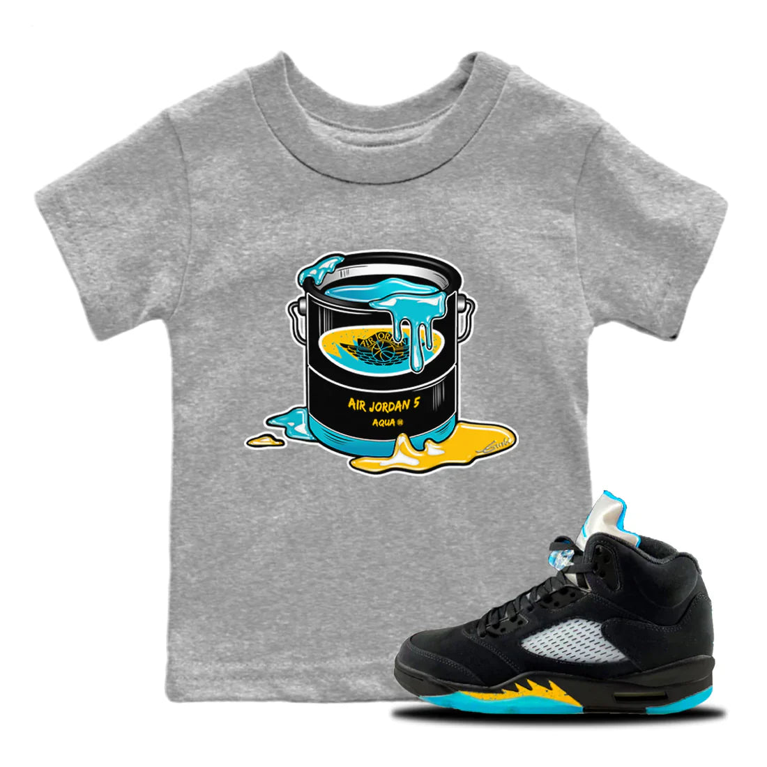 Bucket Kids Tops - Air Jordan 5 Aqua