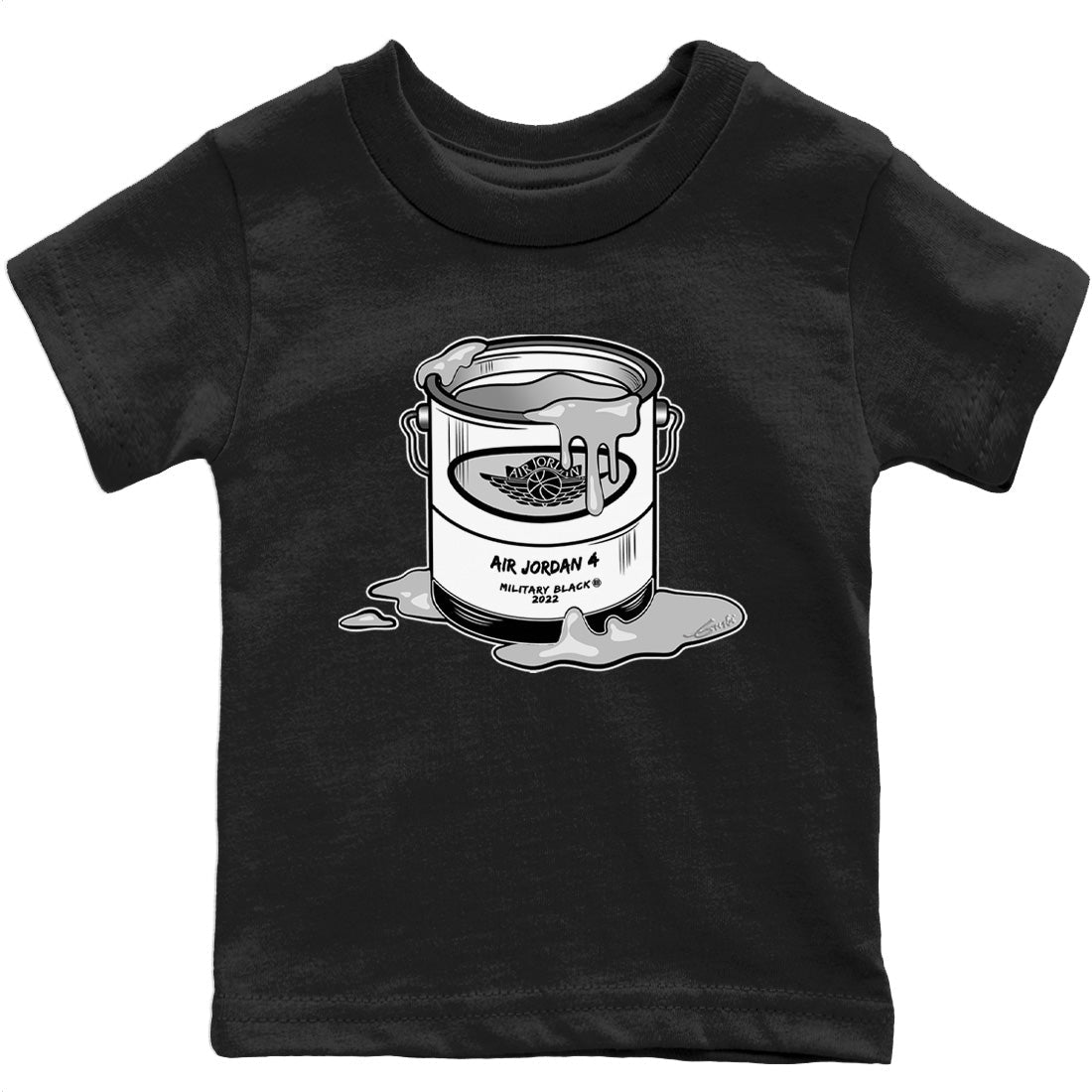 Bucket Kids Tops - Air Jordan 4 Military Black