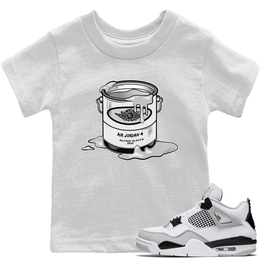 Bucket Kids Tops - Air Jordan 4 Military Black