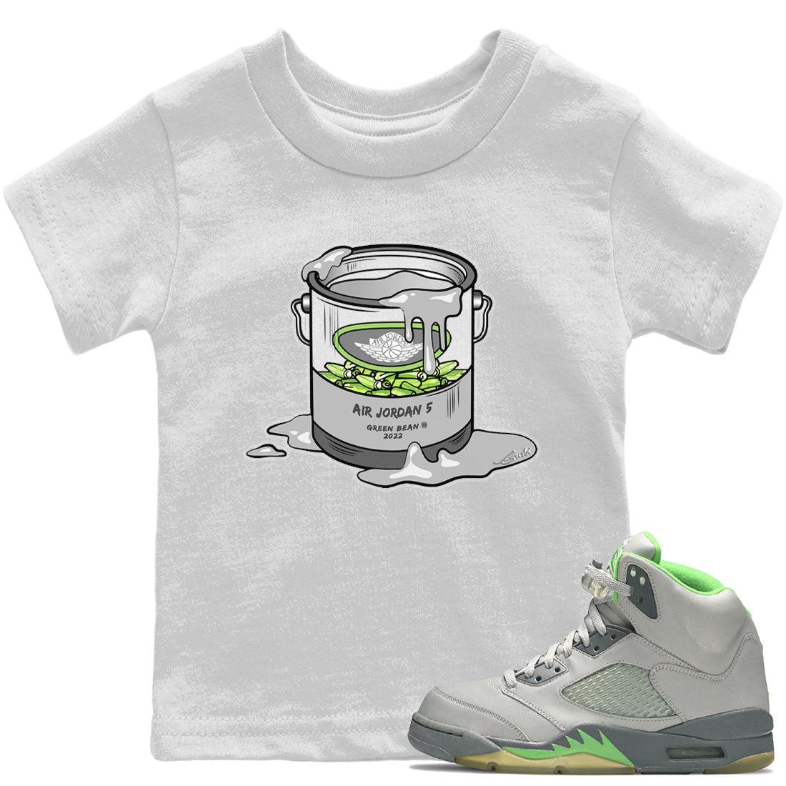 Bucket Kids Tops - Air Jordan 5 Green Bean