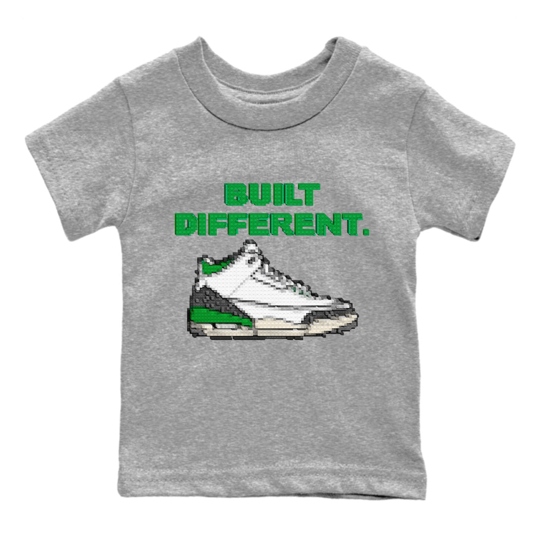 Built Different Kids Tops - Air Jordan 3 Lucky Green