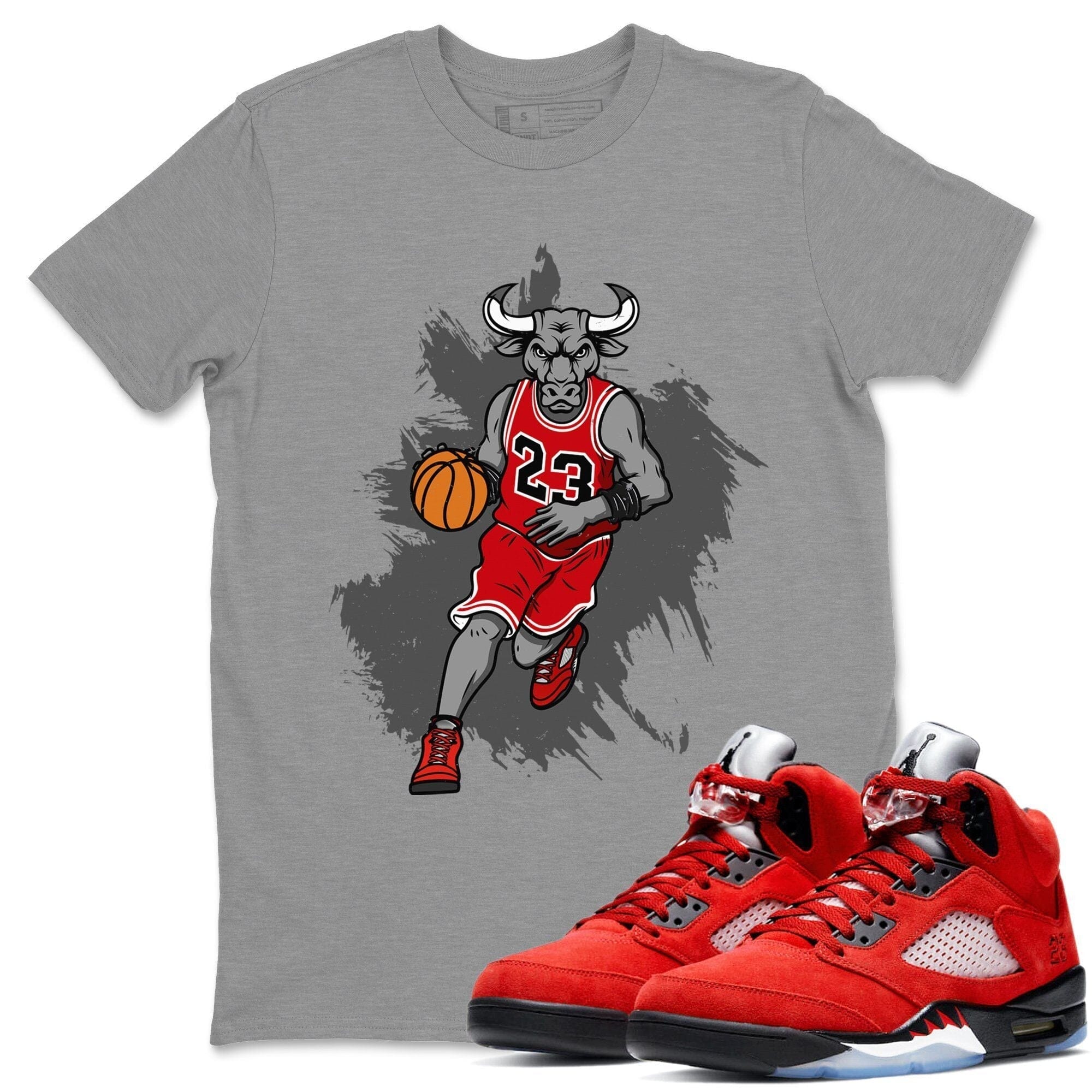 Bull Figure Unisex Tops - Air Jordan 5 Raging Bull
