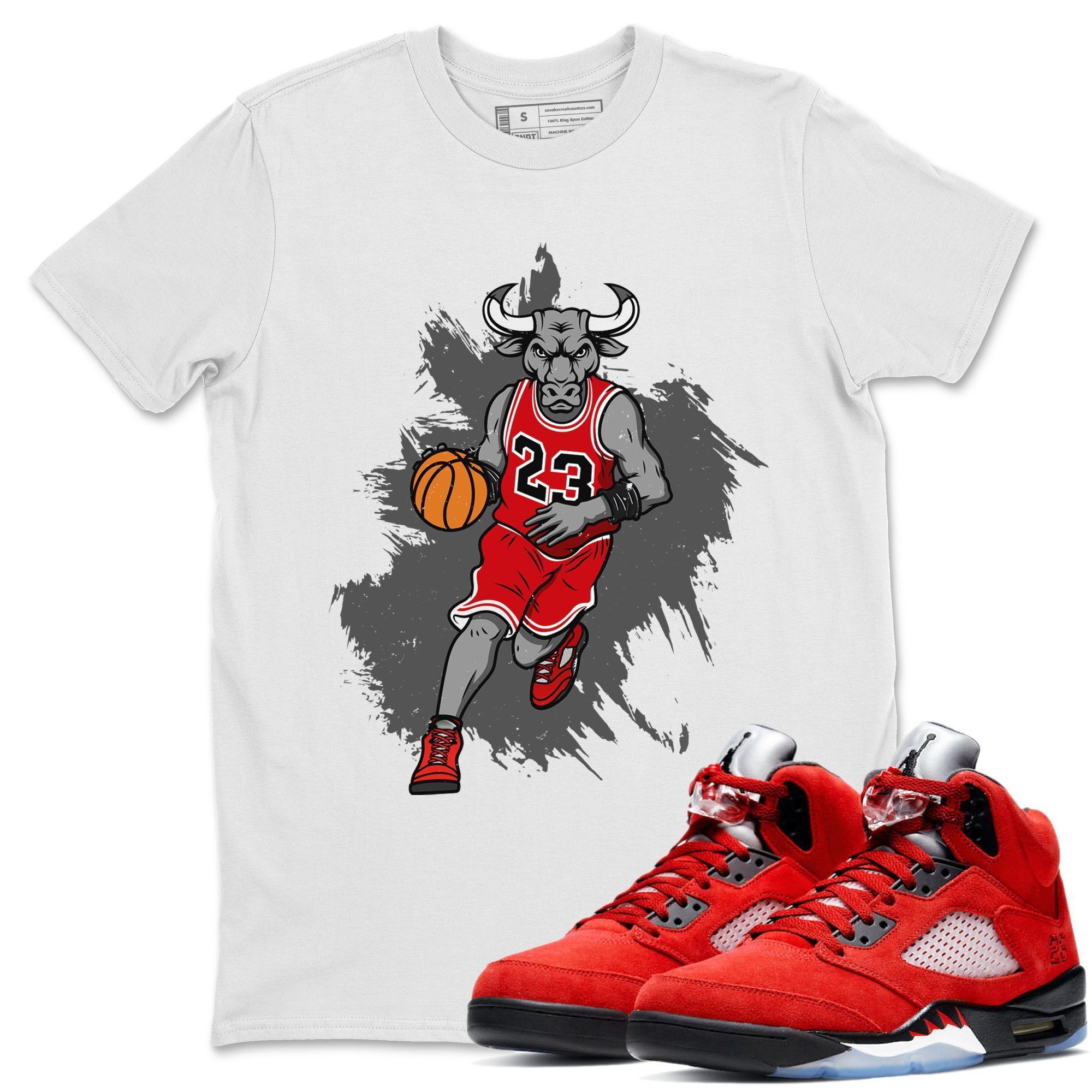 Bull Figure Unisex Tops - Air Jordan 5 Raging Bull