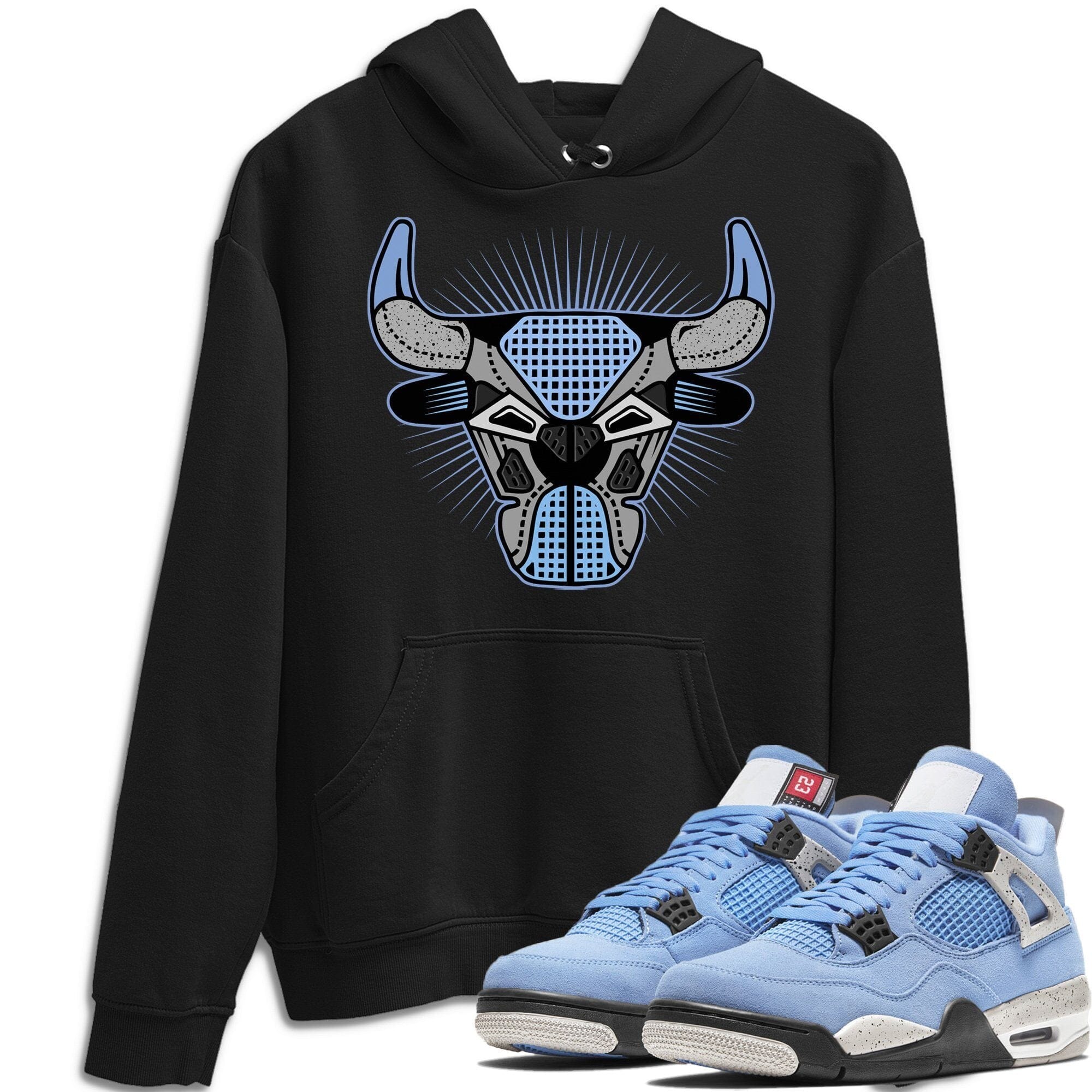 Bull Head Unisex Tops - Air Jordan 4 University Blue
