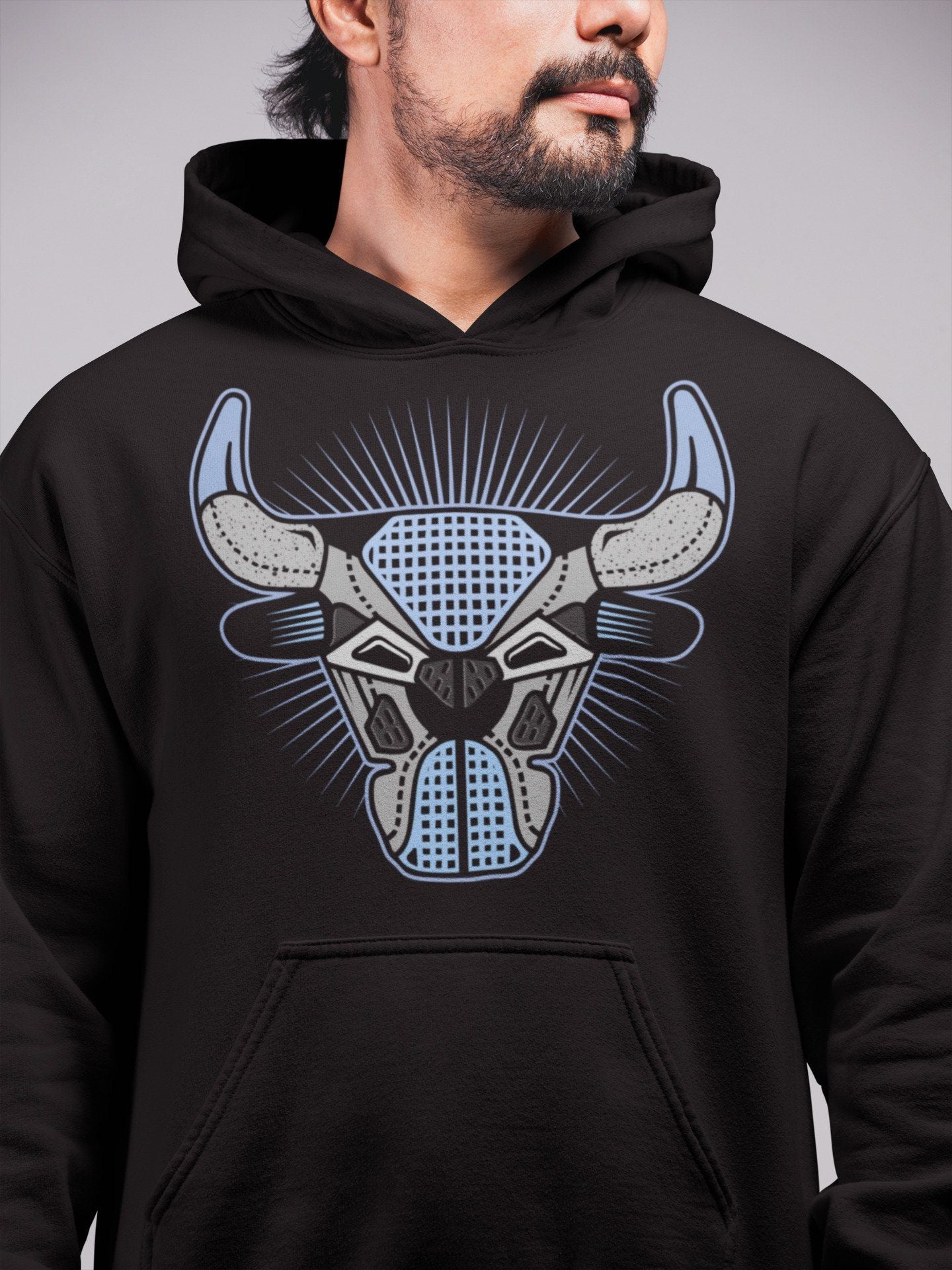 Bull Head Unisex Tops - Air Jordan 4 University Blue