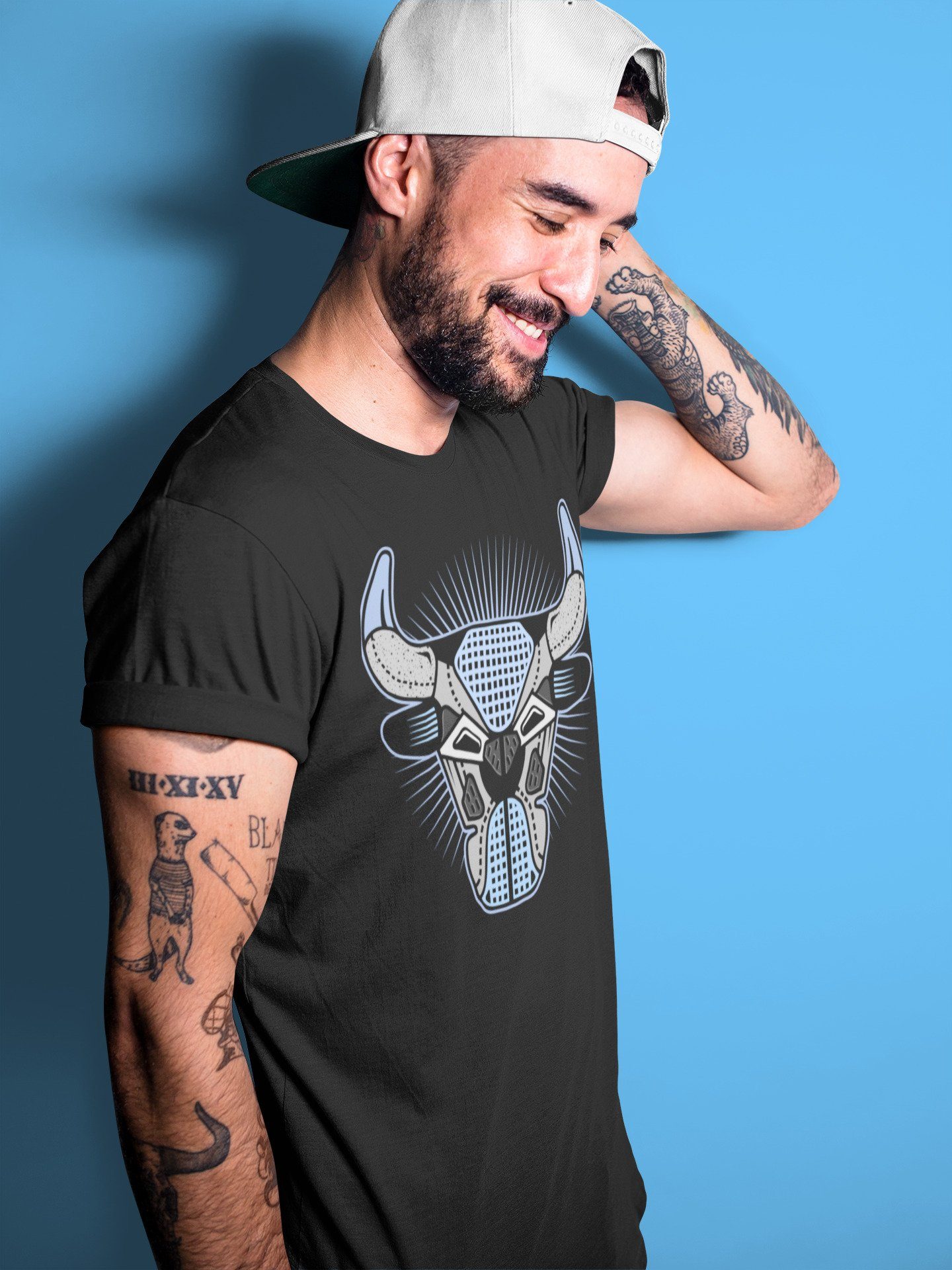 Bull Head Unisex Tops - Air Jordan 4 University Blue