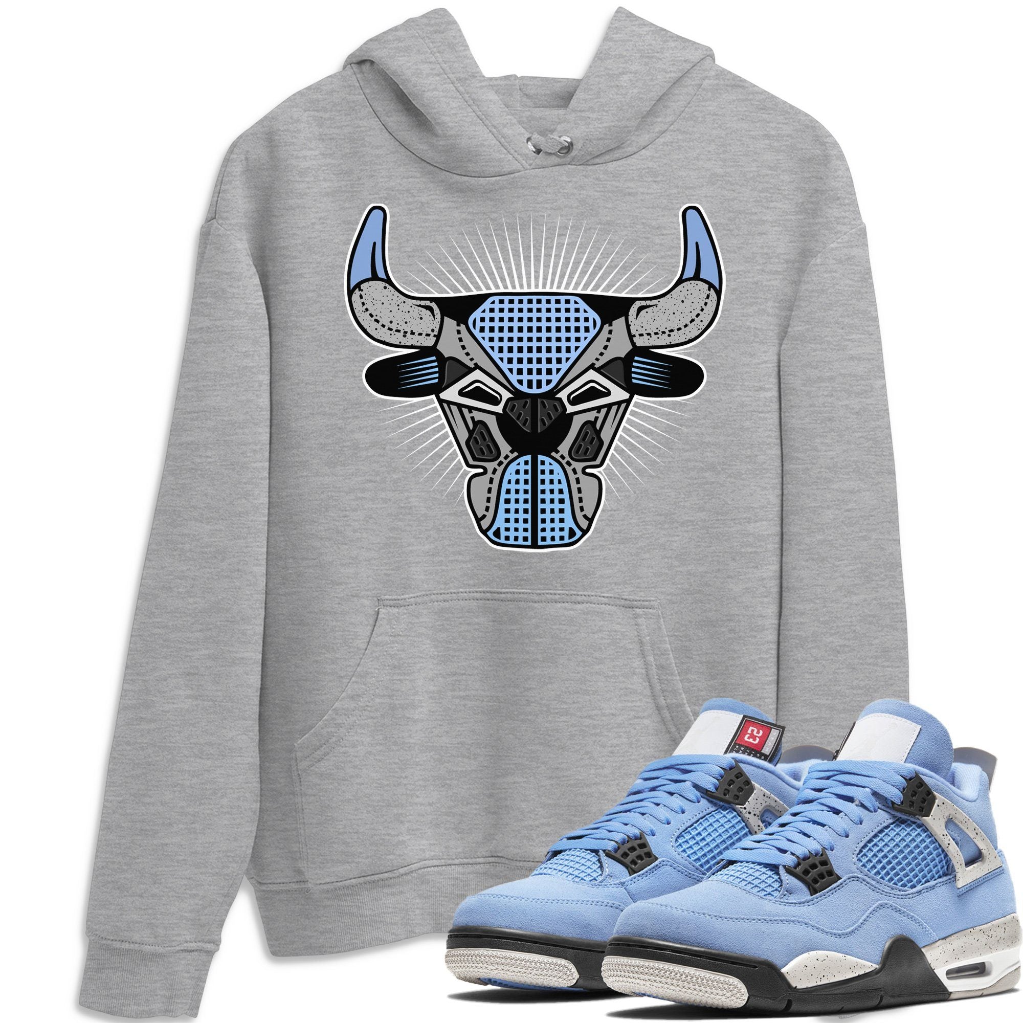 Bull Head Unisex Tops - Air Jordan 4 University Blue