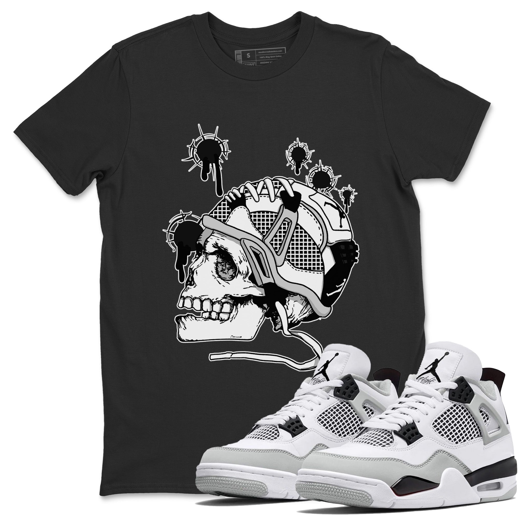 Bullet Holes Unisex Tops - Air Jordan 4 Military Black