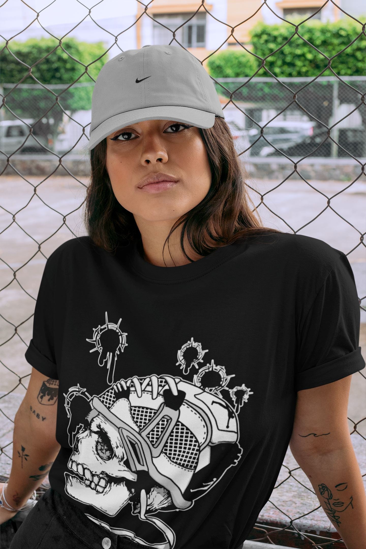 Bullet Holes Unisex Tops - Air Jordan 4 Military Black