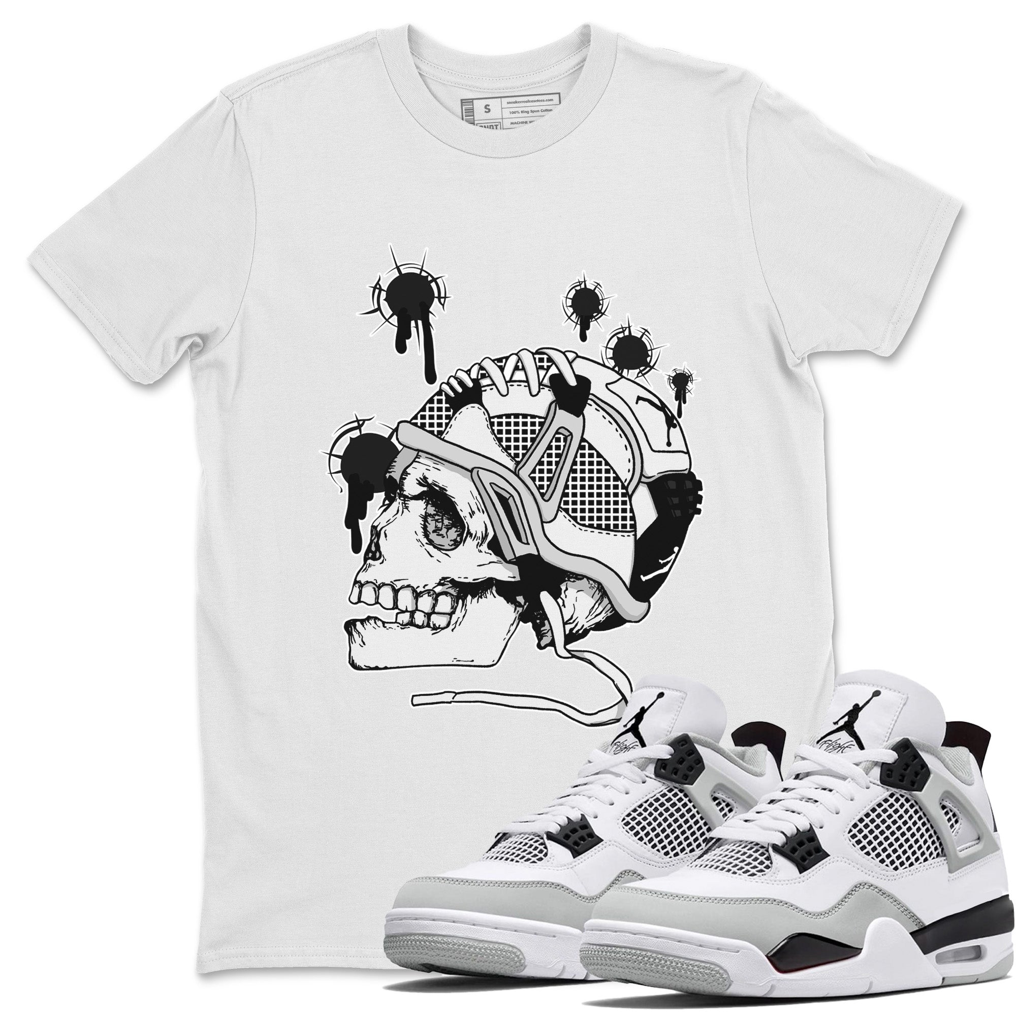 Bullet Holes Unisex Tops - Air Jordan 4 Military Black