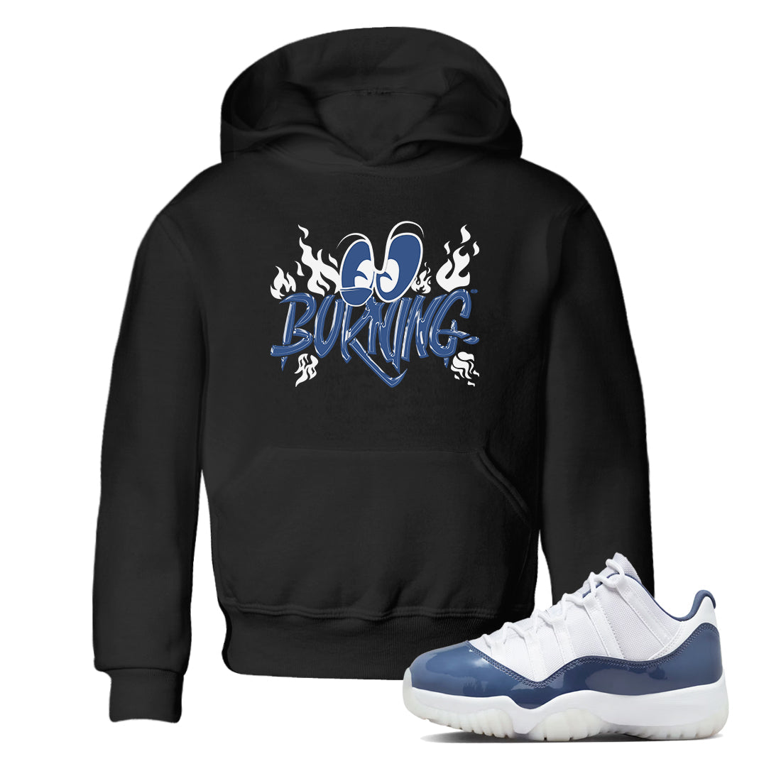 Burning snkmatch Tees Kids - Air Jordan 11 Diffused Blue