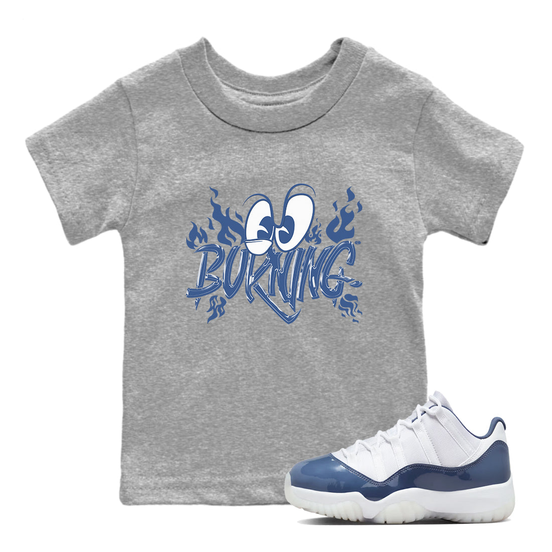 Burning snkmatch Tees Kids - Air Jordan 11 Diffused Blue