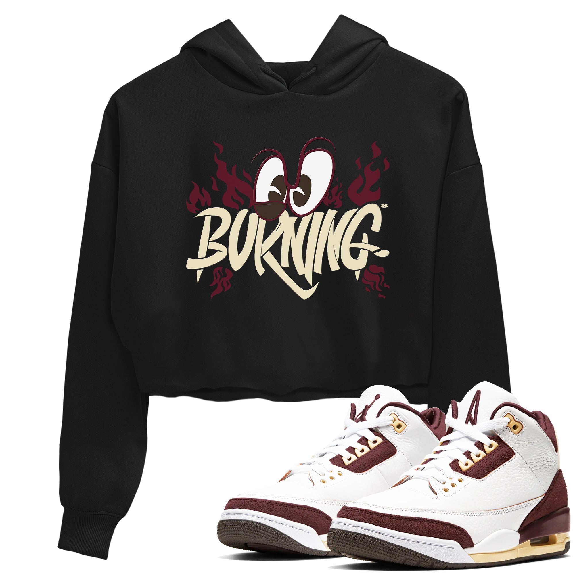 Burning snkmatch Women's Top - Air Jordan 3 A Ma Maniere x Burgundy Crush