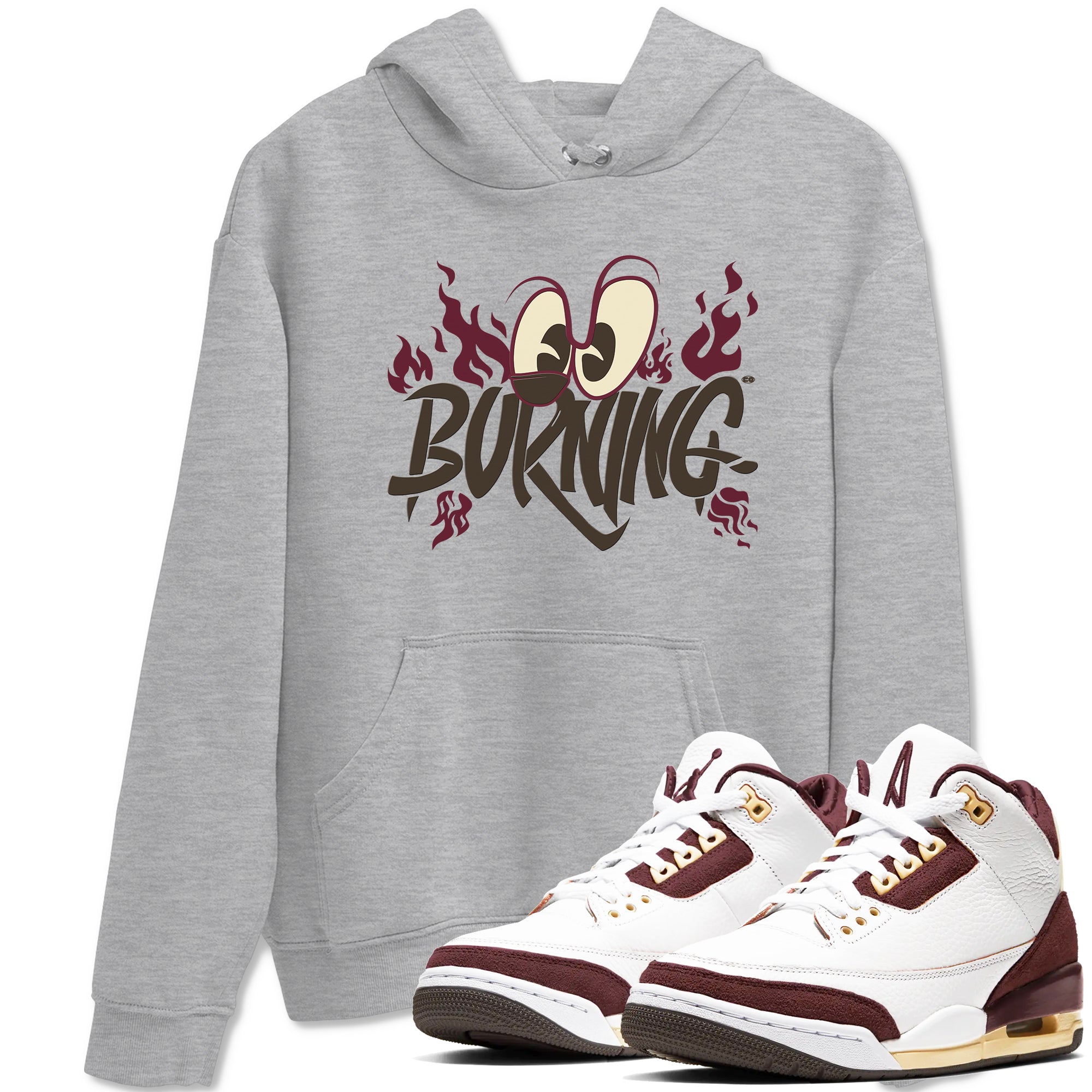 Burning snkmatch Tees - Air Jordan 3 A Ma Maniere x Burgundy Crush