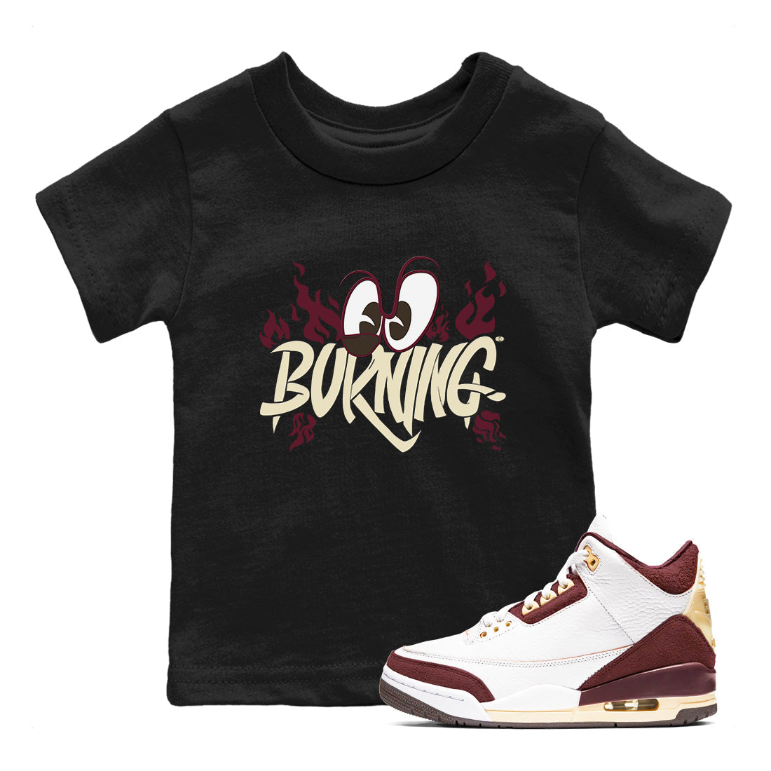 Burning snkmatch Tees Kids - Air Jordan 3 A Ma Maniere x Burgundy Crush