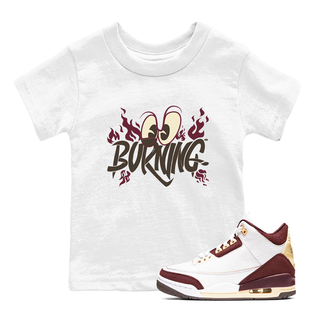 Burning snkmatch Tees Kids - Air Jordan 3 A Ma Maniere x Burgundy Crush