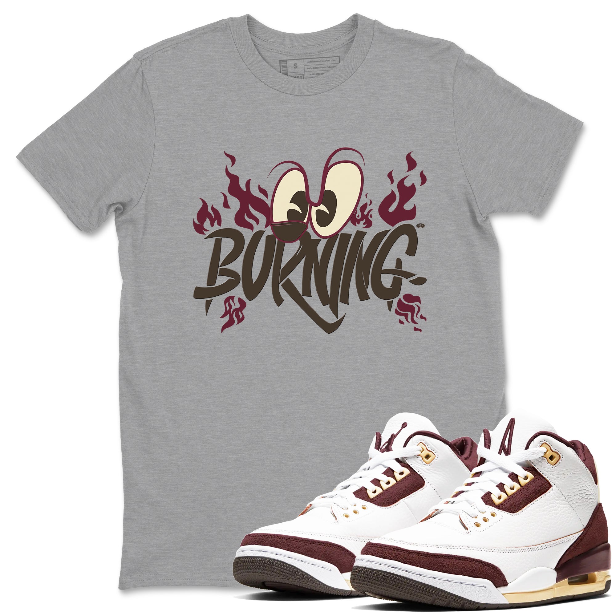 Burning snkmatch Tees - Air Jordan 3 A Ma Maniere x Burgundy Crush