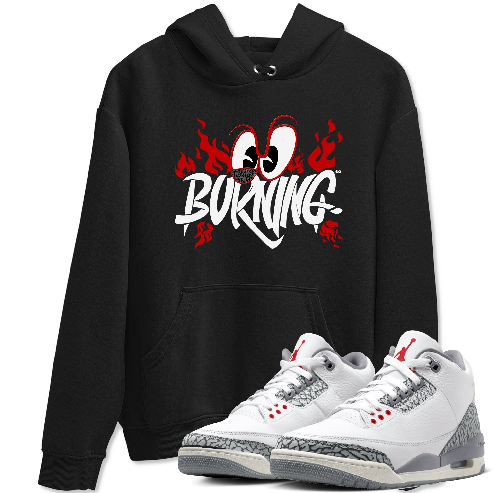 Burning snkmatch Tees - Air Jordan 3 Cement Grey