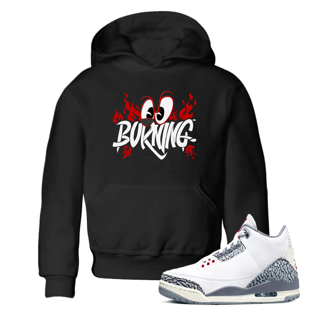 Burning snkmatch Tees Kids - Air Jordan 3 Cement Grey