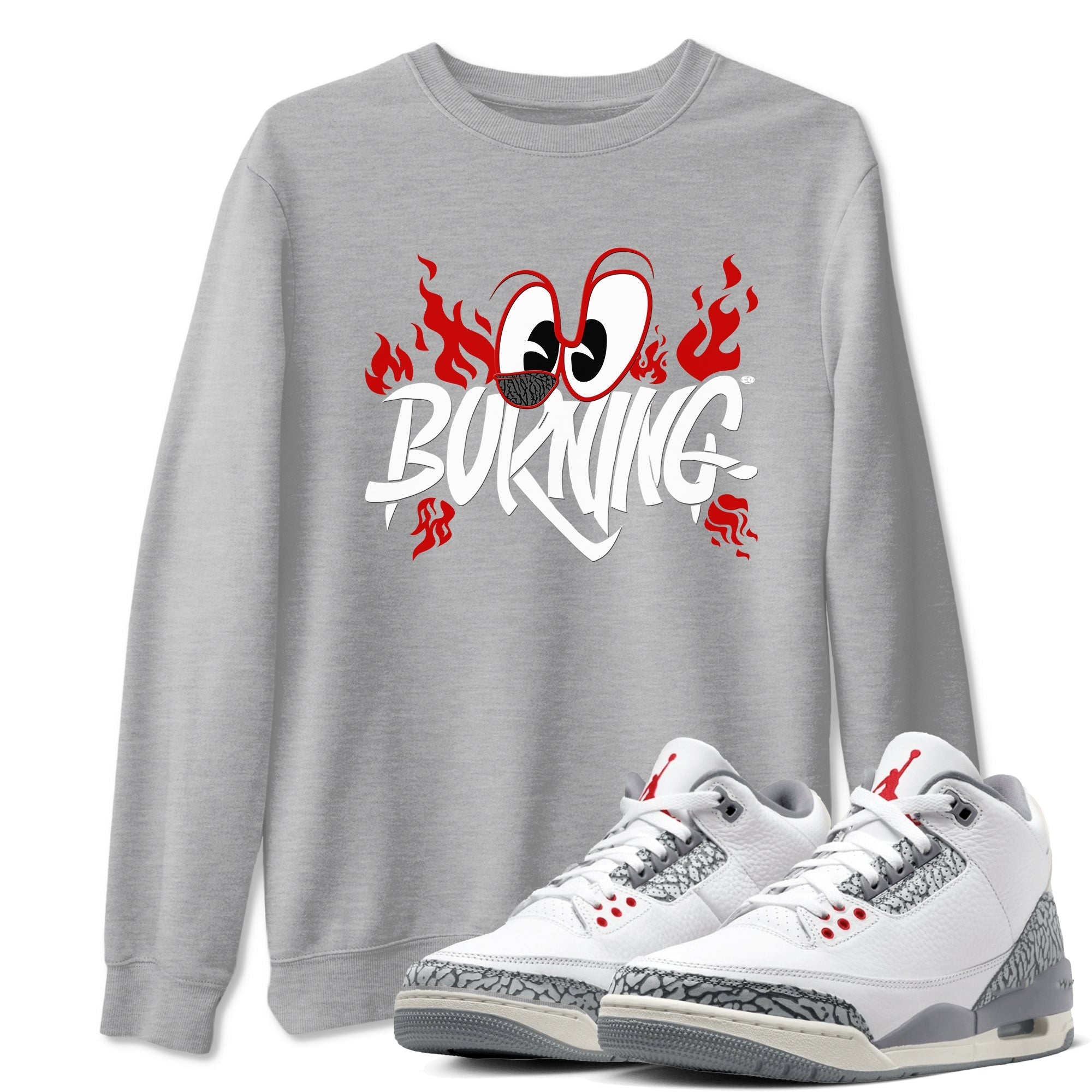 Burning snkmatch Tees - Air Jordan 3 Cement Grey