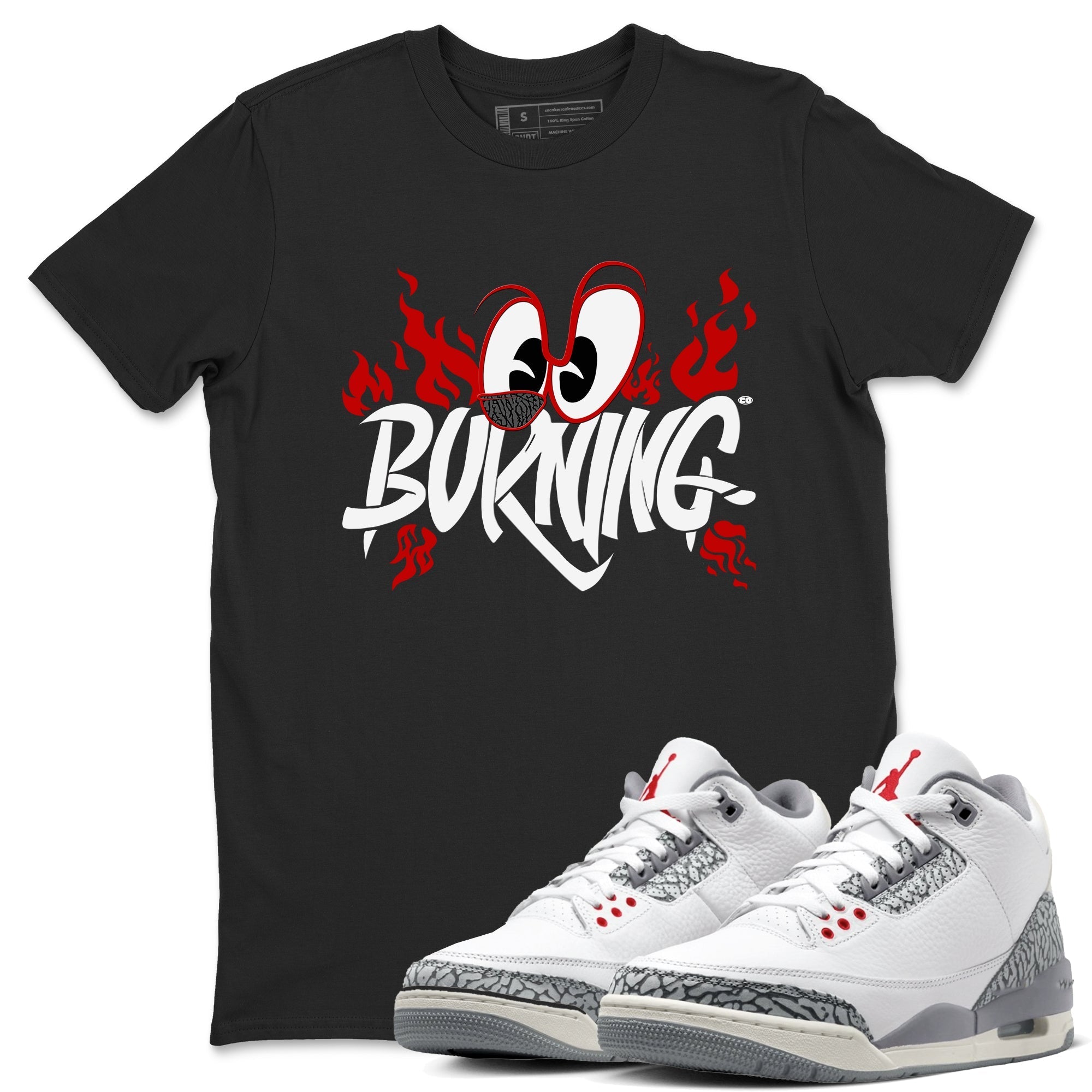 Burning snkmatch Tees - Air Jordan 3 Cement Grey