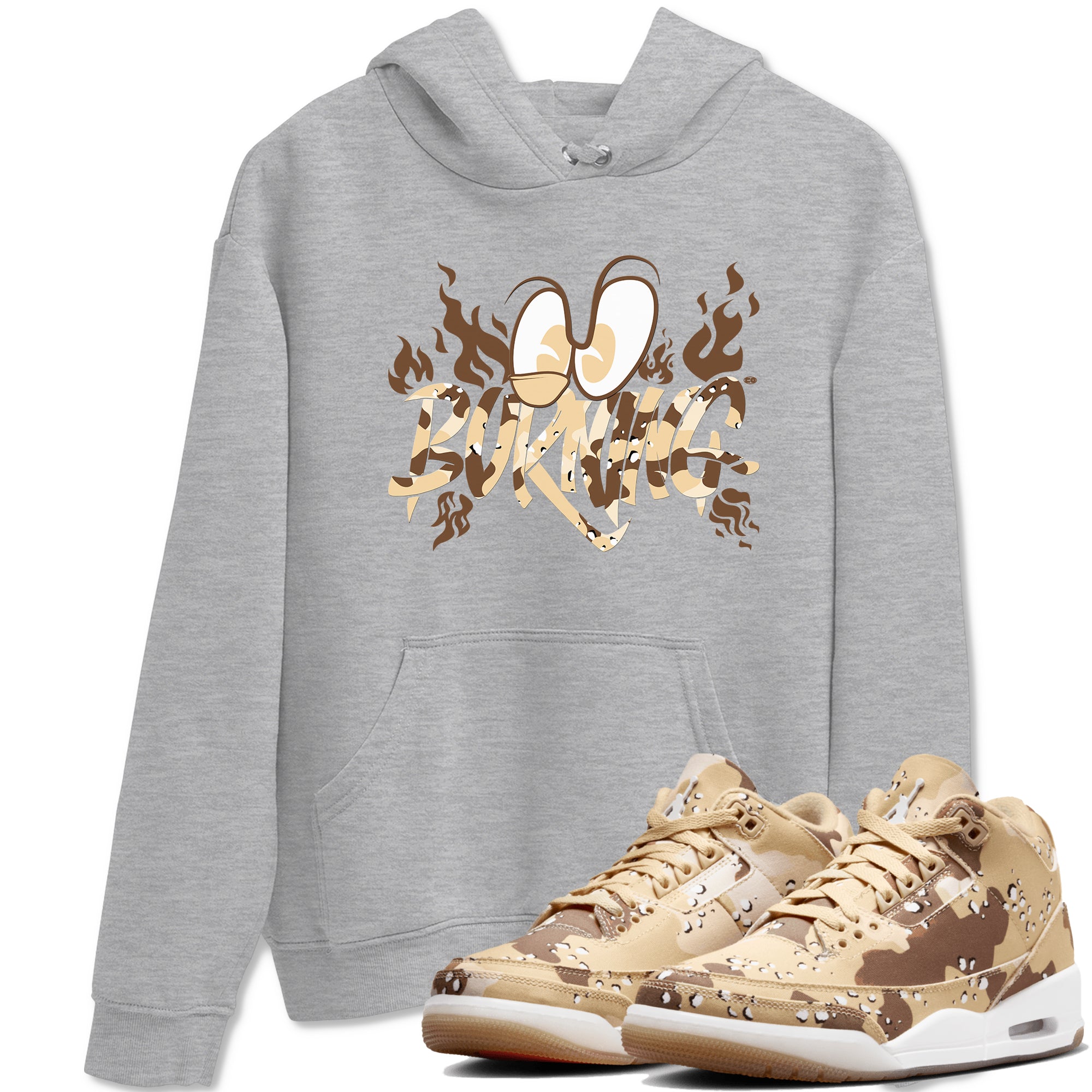 Burning snkmatch Tees - Air Jordan 3 Desert Camo
