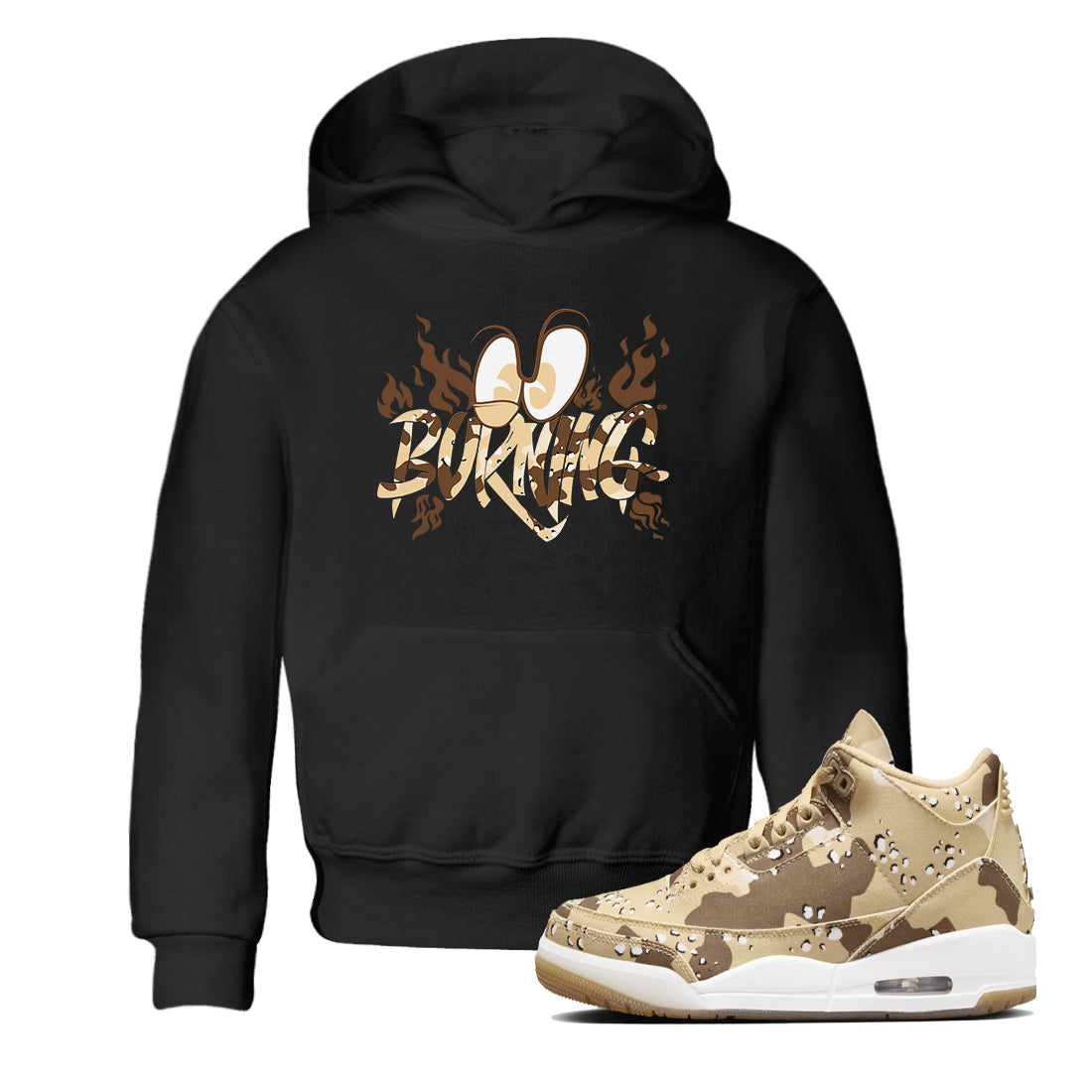 Burning snkmatch Tees Kids - Air Jordan 3 Desert Camo