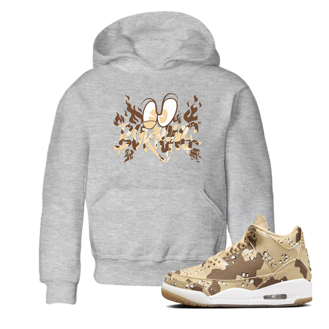 Burning snkmatch Tees Kids - Air Jordan 3 Desert Camo