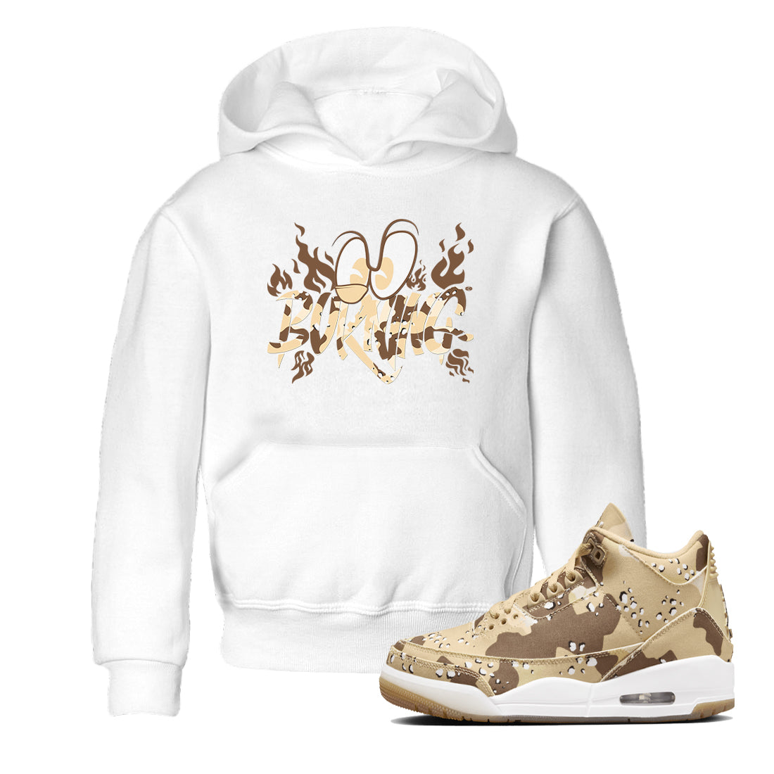 Burning snkmatch Tees Kids - Air Jordan 3 Desert Camo
