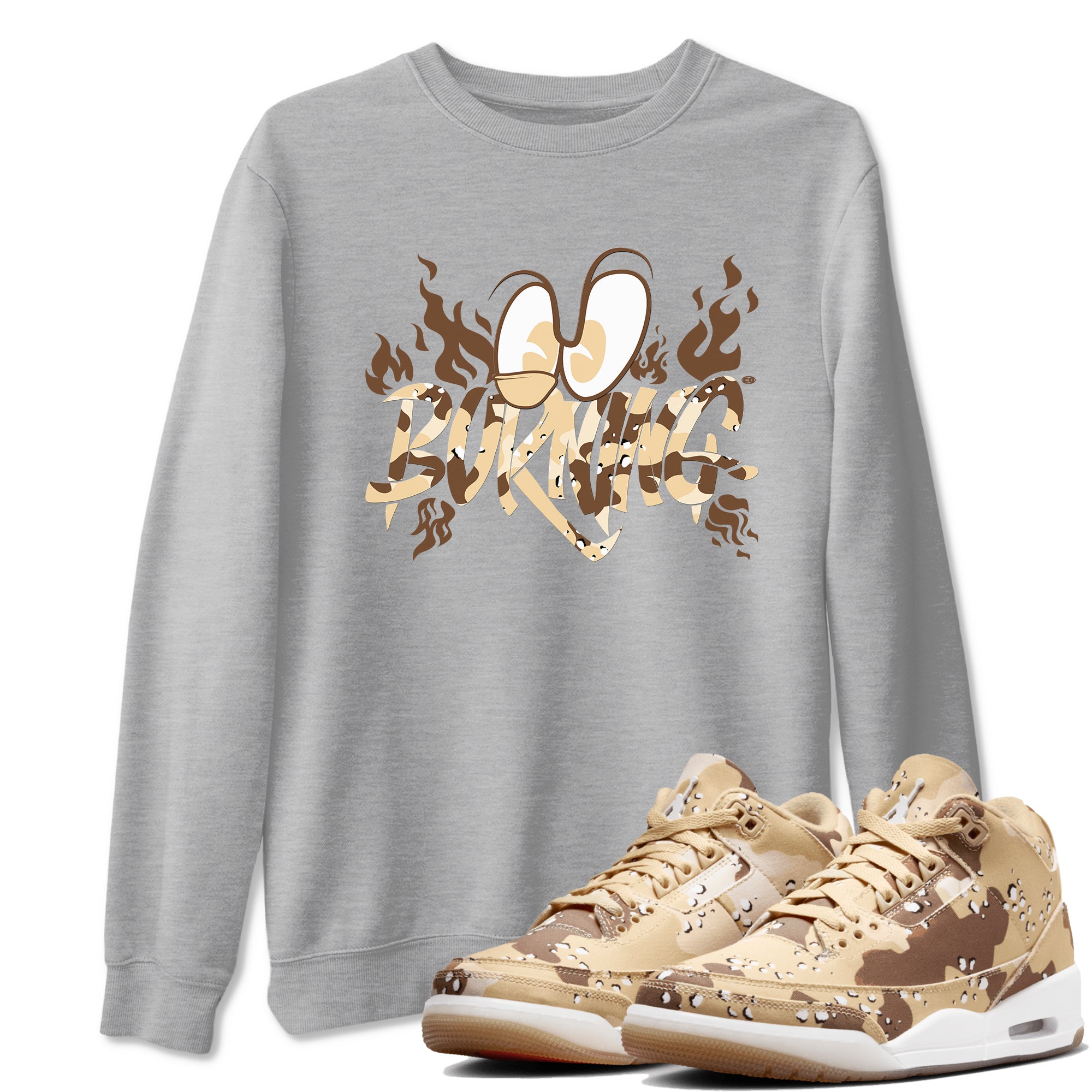 Burning snkmatch Tees - Air Jordan 3 Desert Camo