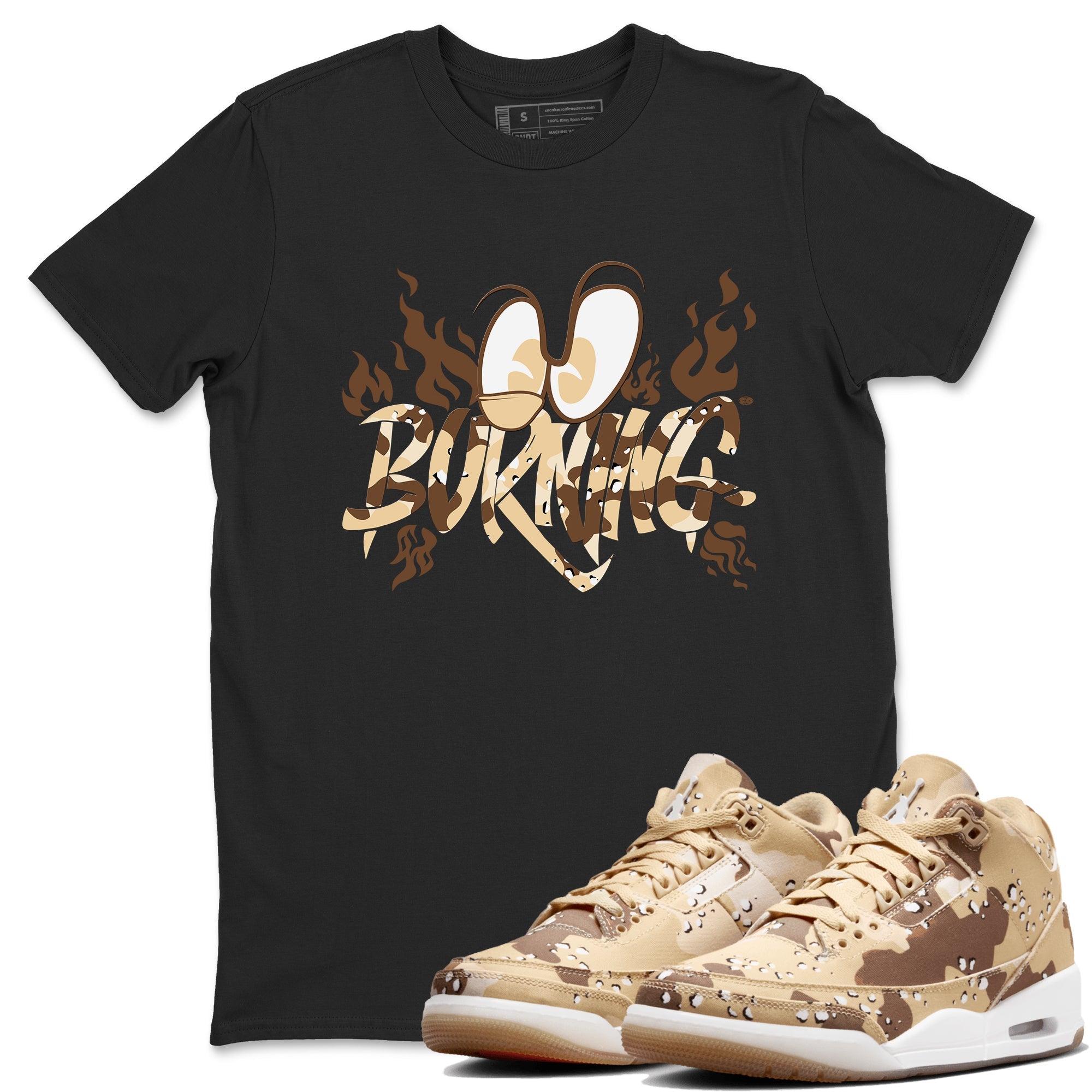 Burning snkmatch Tees - Air Jordan 3 Desert Camo