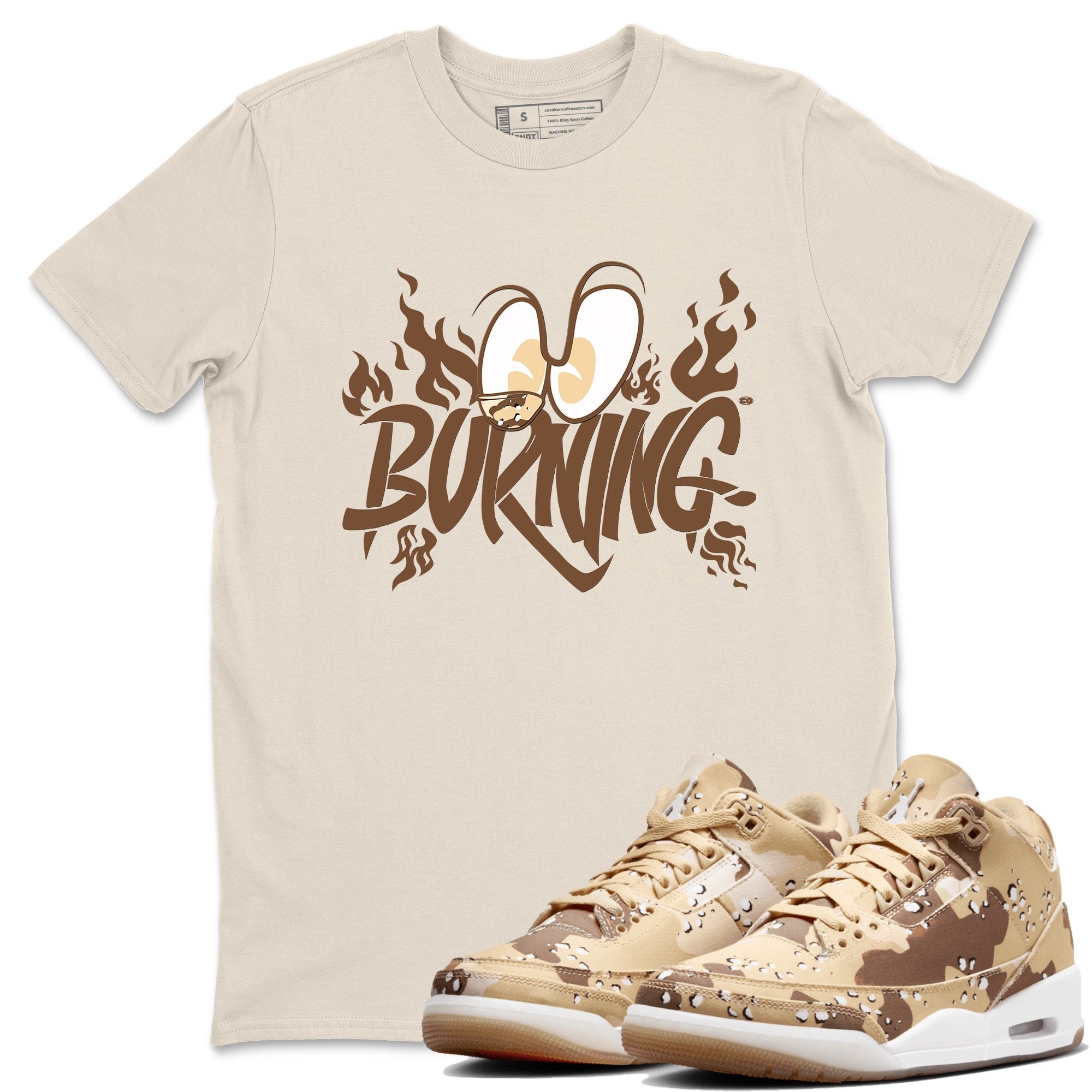 Burning snkmatch Tees - Air Jordan 3 Desert Camo