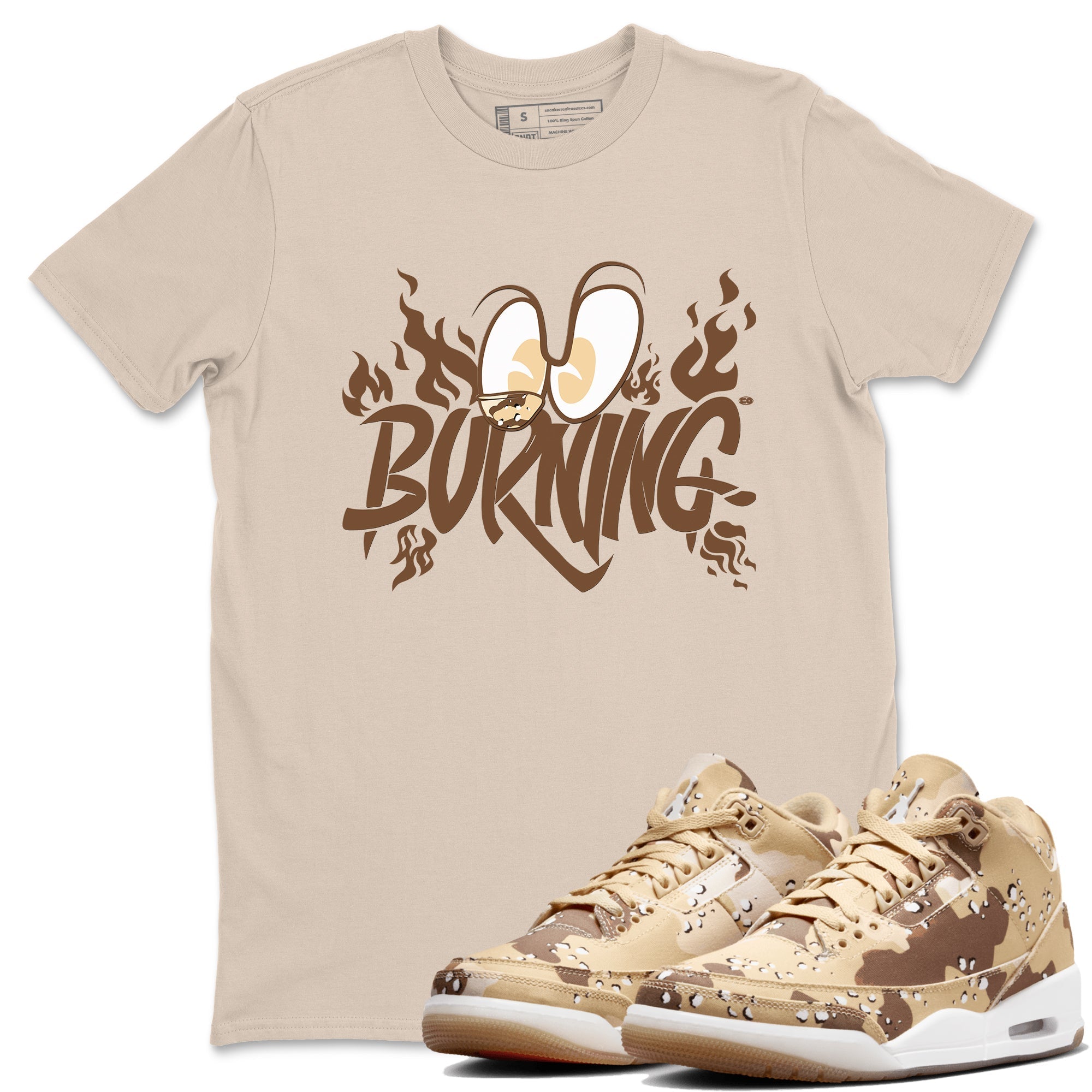 Burning snkmatch Tees - Air Jordan 3 Desert Camo