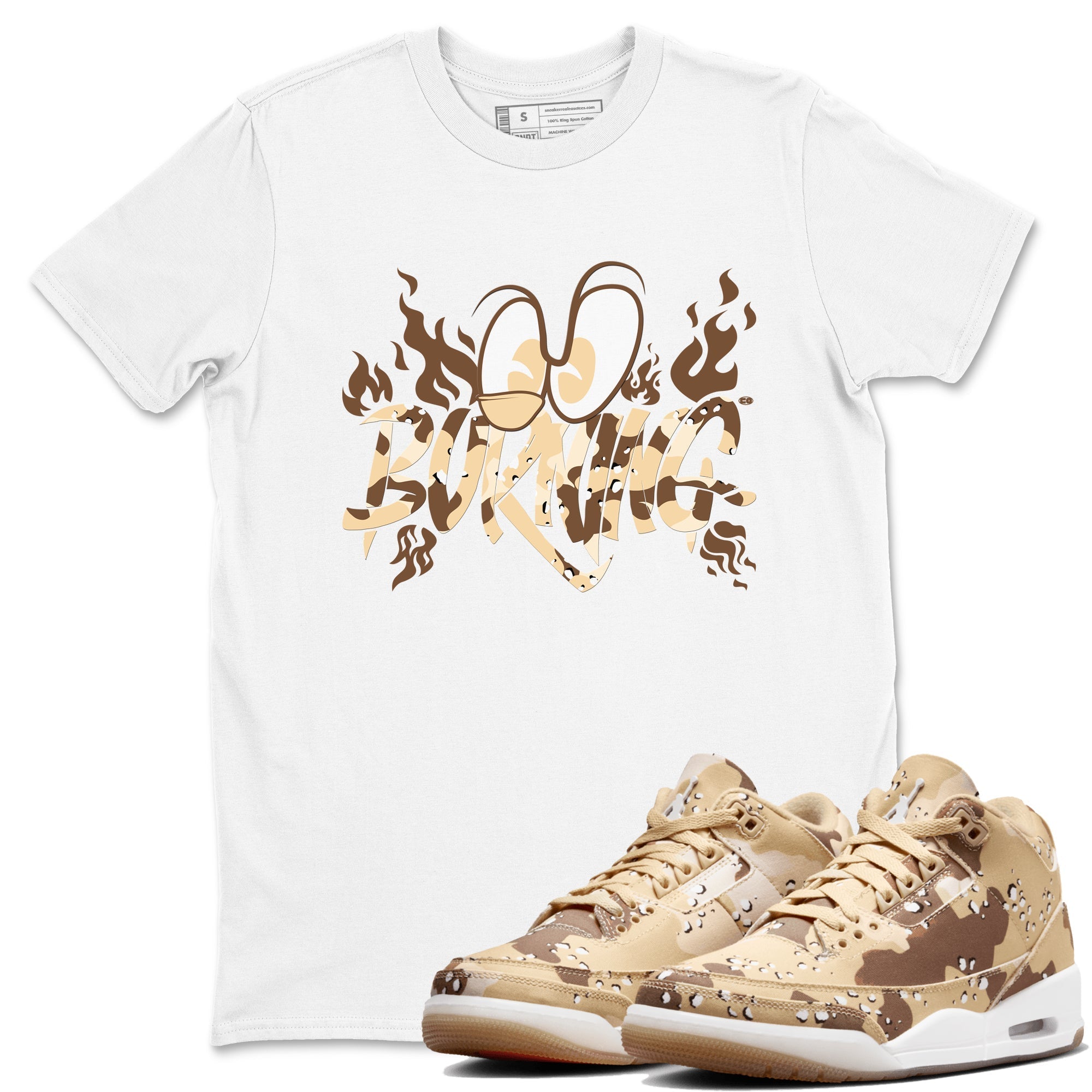 Burning snkmatch Tees - Air Jordan 3 Desert Camo
