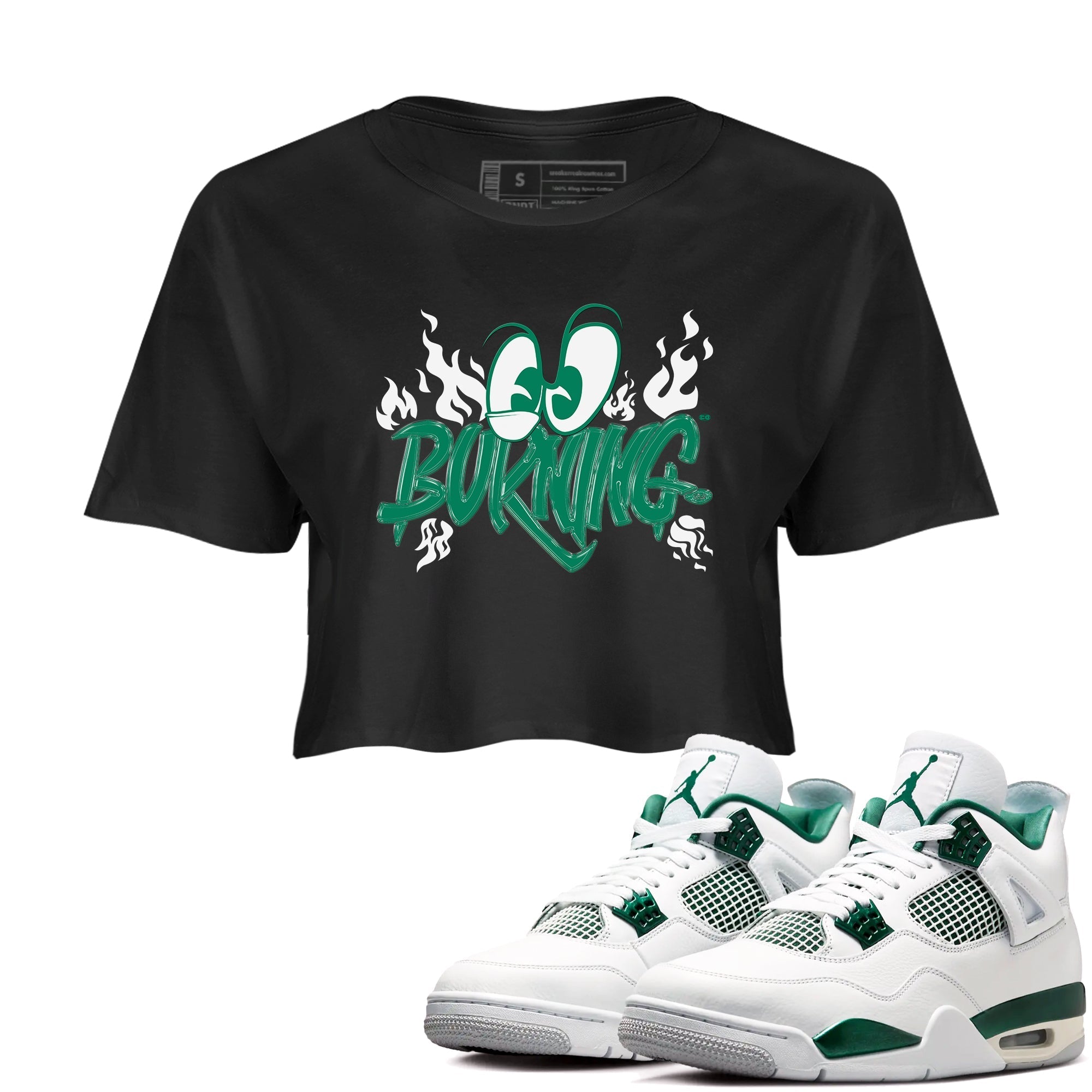 Burning snkmatch Women's Top - Air Jordan 4 Oxidized Green