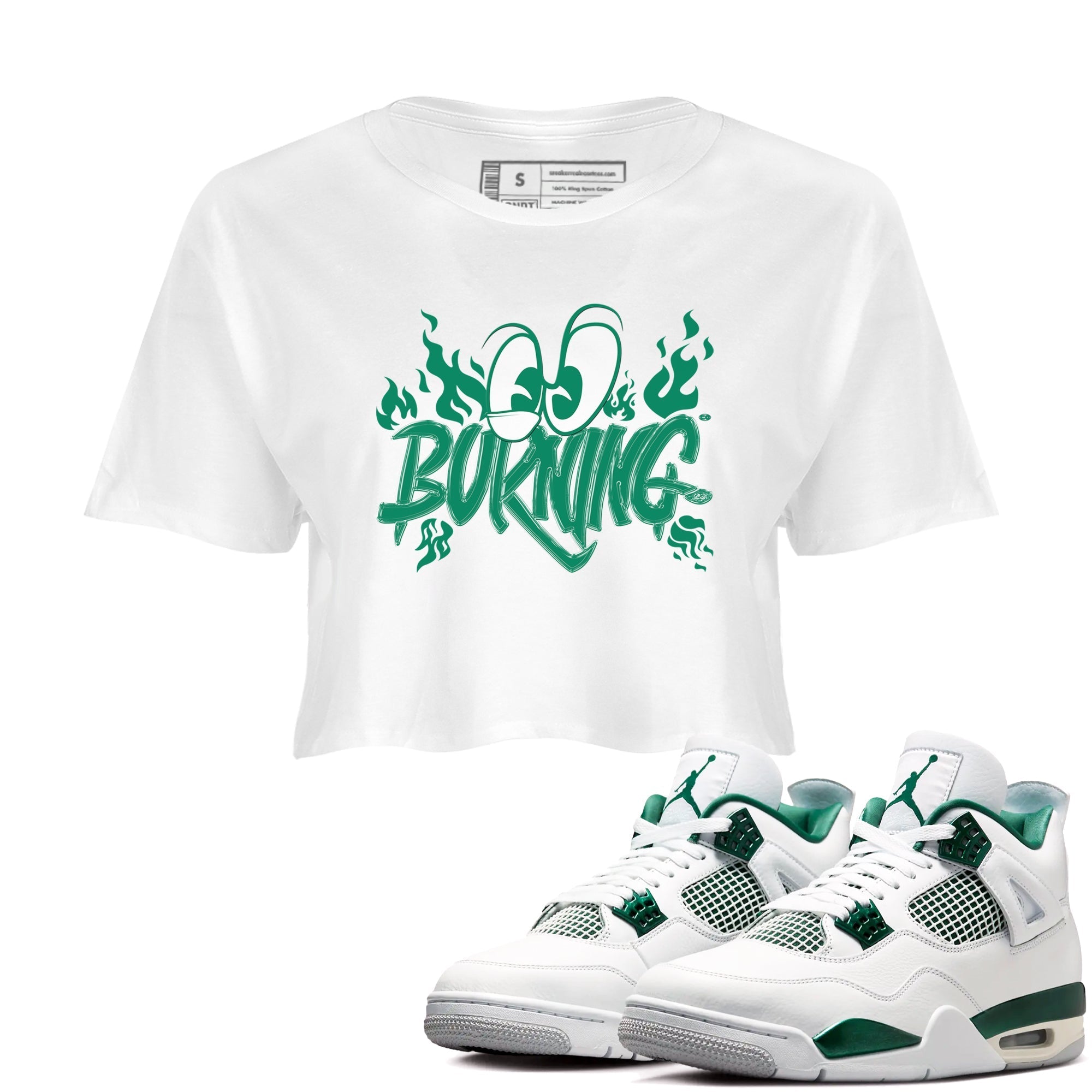 Burning snkmatch Women's Top - Air Jordan 4 Oxidized Green
