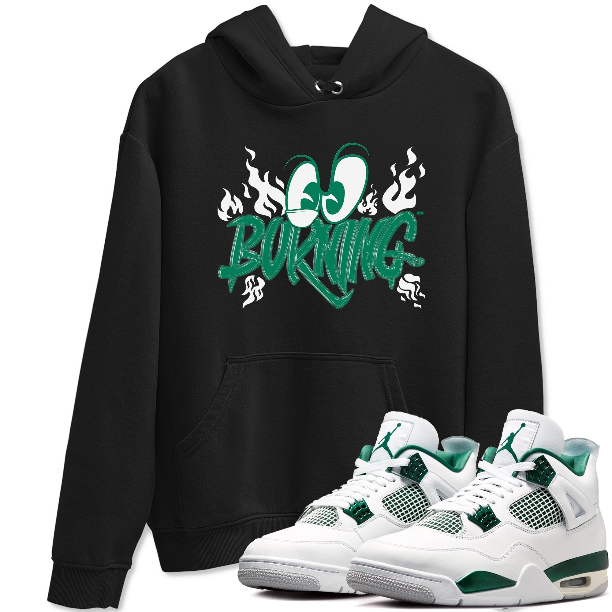 Burning snkmatch Tees - Air Jordan 4 Oxidized Green