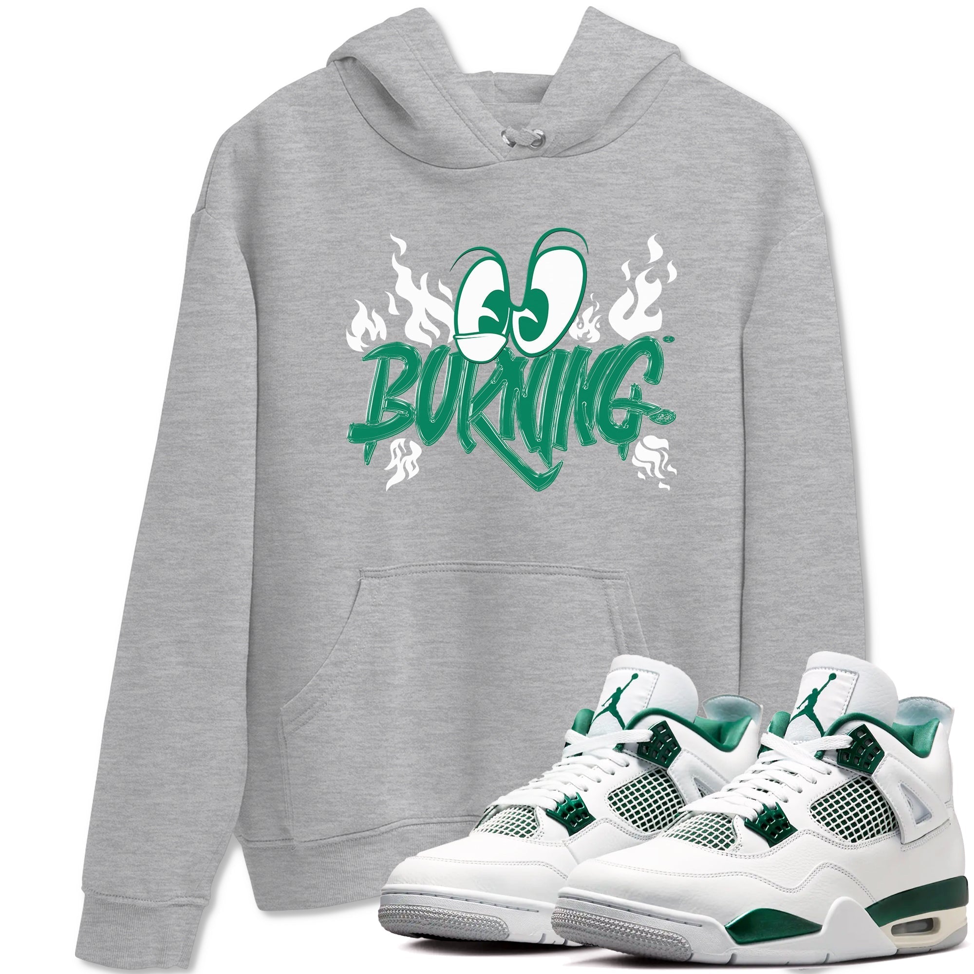 Burning snkmatch Tees - Air Jordan 4 Oxidized Green