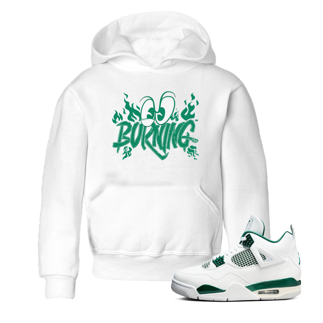 Burning snkmatch Tees Kids - Air Jordan 4 Oxidized Green