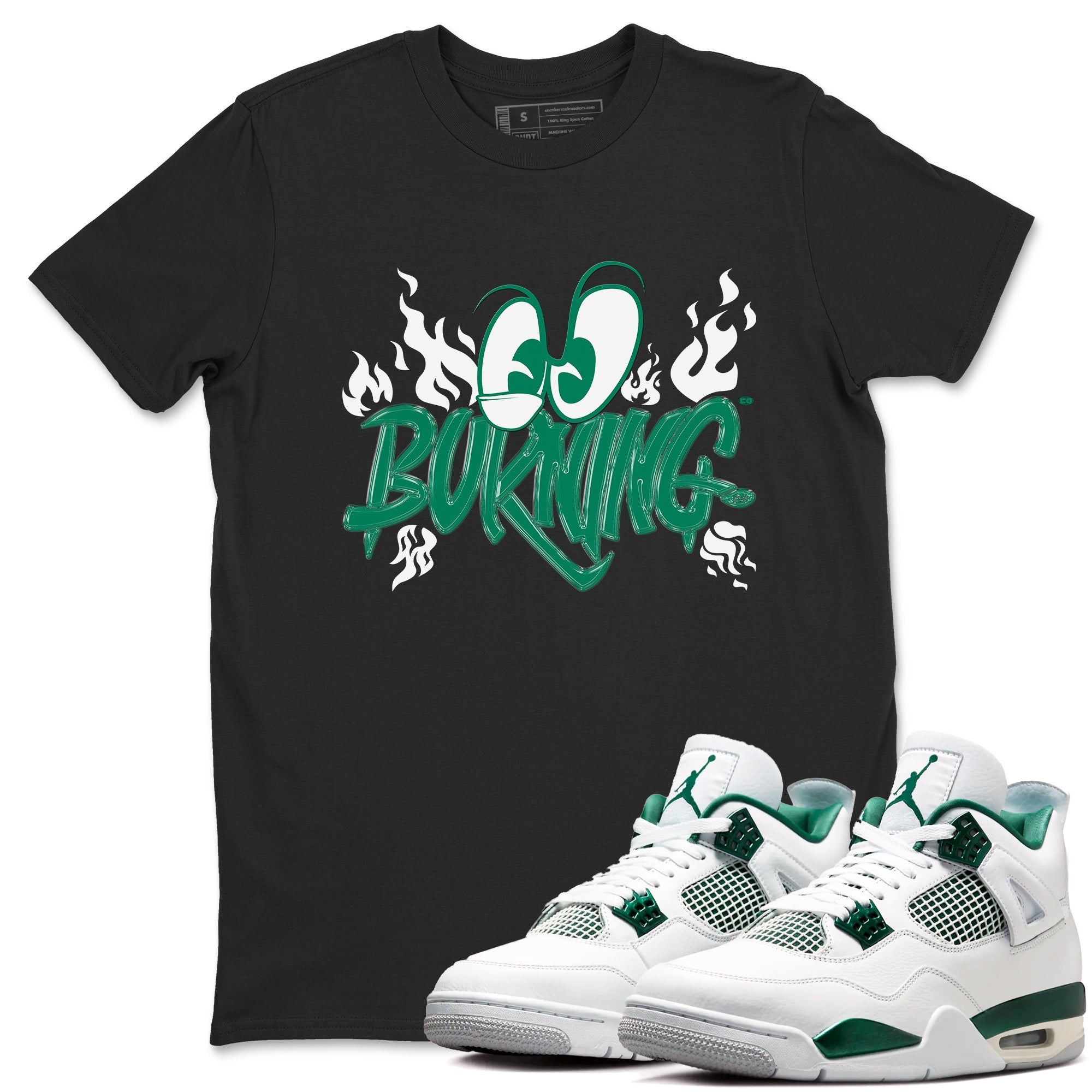 Burning snkmatch Tees - Air Jordan 4 Oxidized Green