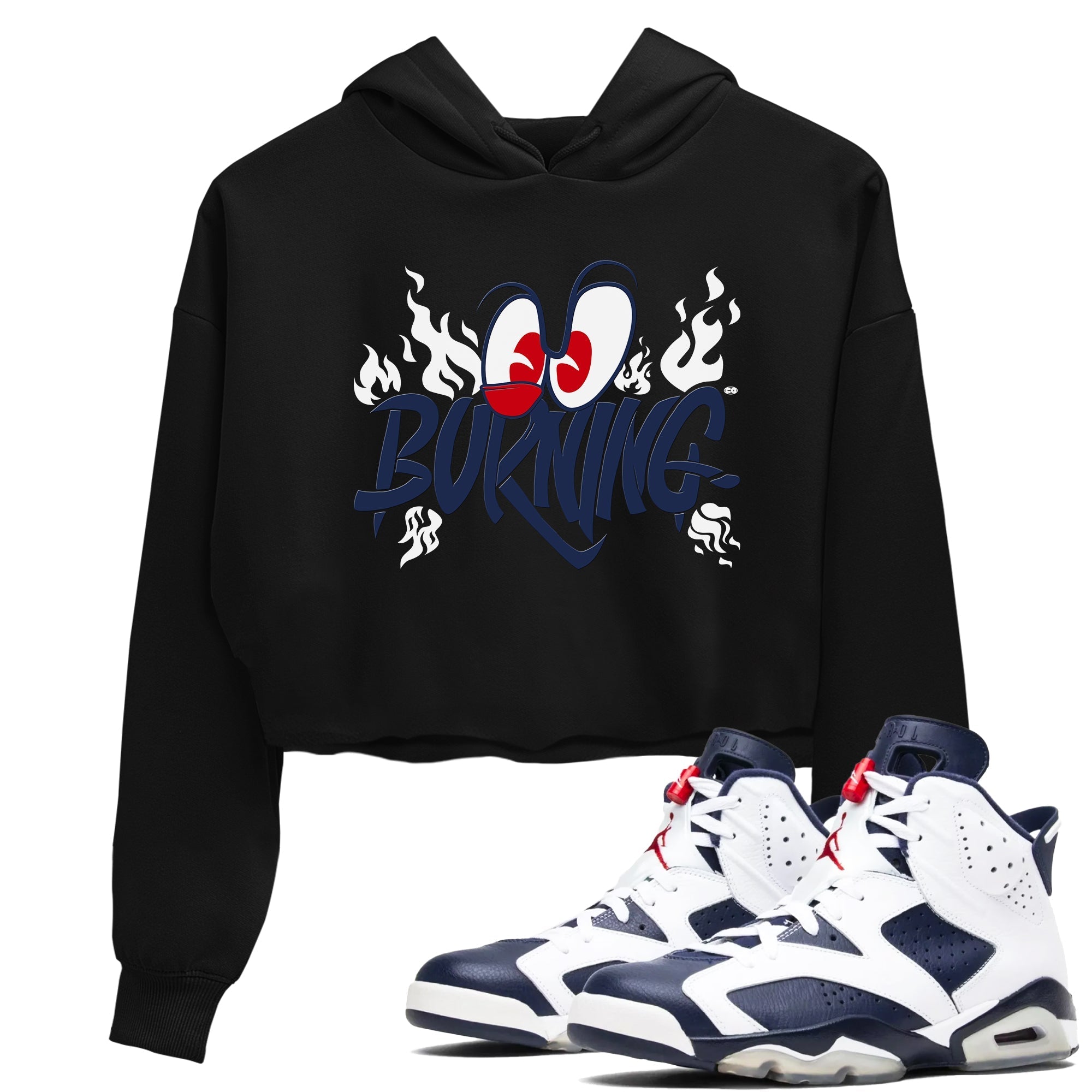 Burning snkmatch Women's Top - Air Jordan 6 White And Midnight Navy