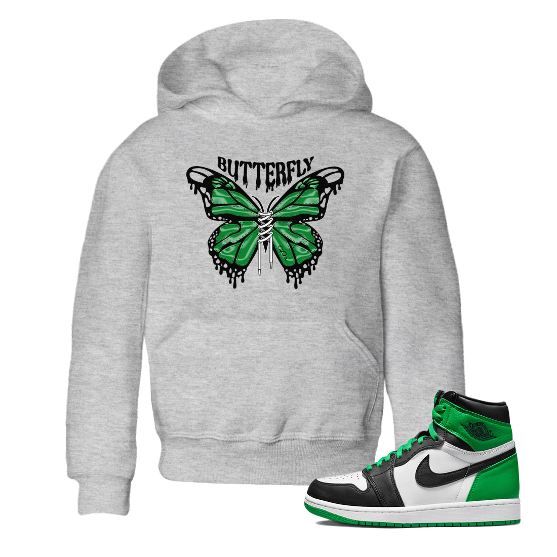 Butterfly Kids Tops - Air Jordan 1 Celtics